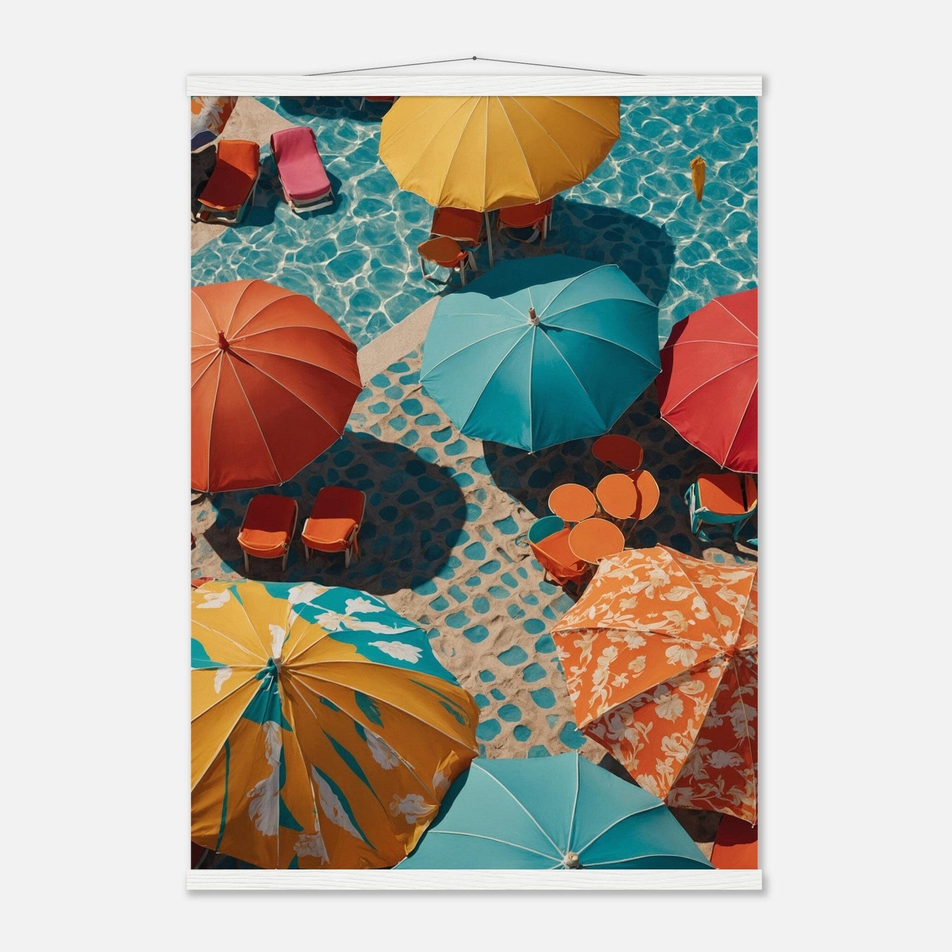 Premium Matte Paper Poster with Hanger - Minimalistische Kunstpräsentation mit Holzhänger Print Material Modern Masterpieces A1 (59.4 x 84.1 cm) White wall hanger 