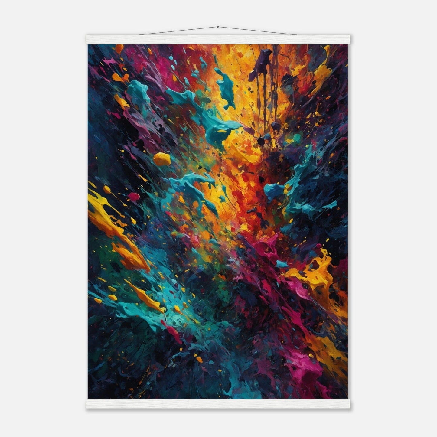 Premium Matte Paper Poster with Hanger - Minimalistische Kunstpräsentation mit Holzhänger Print Material Modern Masterpieces A1 (59.4 x 84.1 cm) White wall hanger 