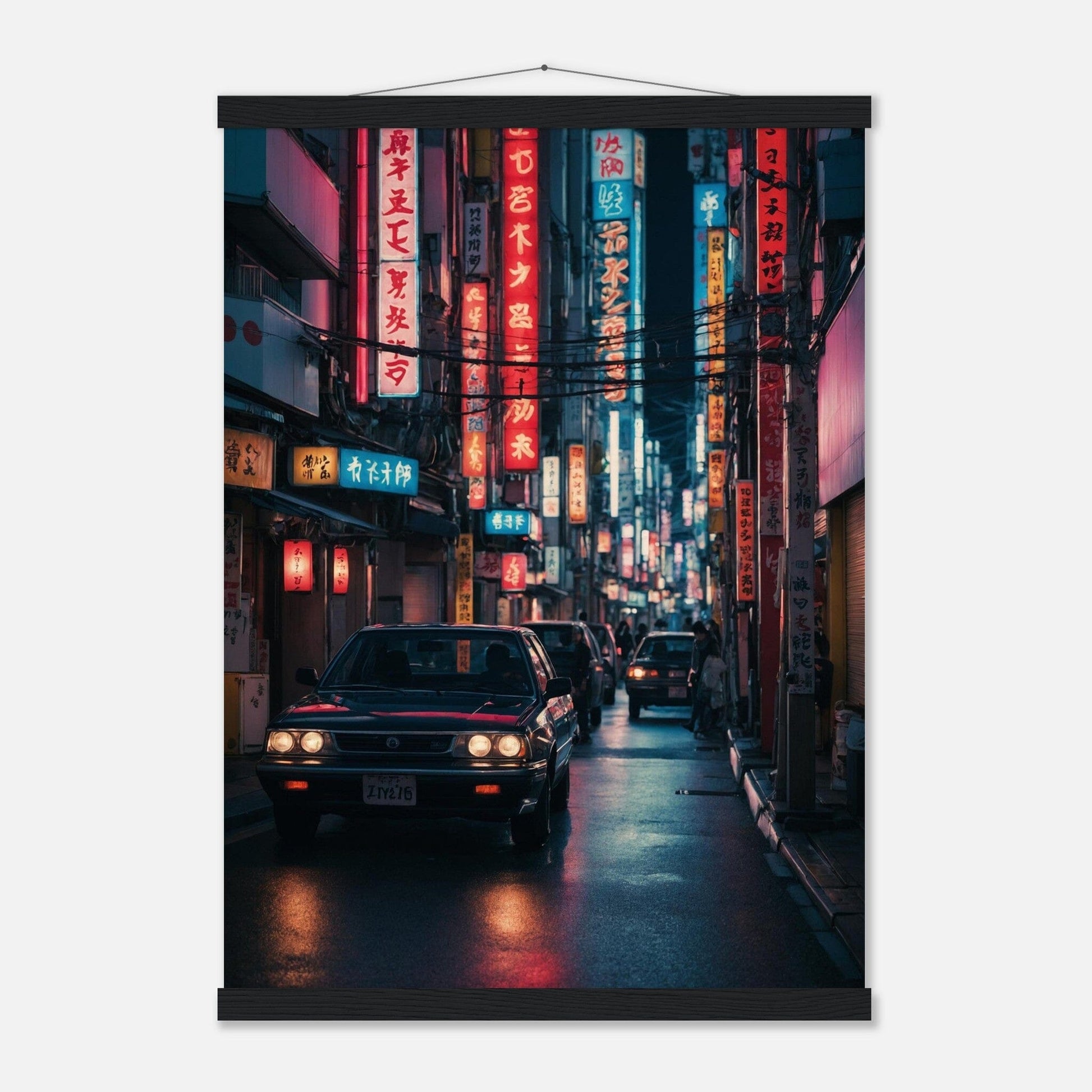 Premium Matte Paper Poster with Hanger - Minimalistische Kunstpräsentation mit Holzhänger Print Material Modern Masterpieces A2 (42 x 59.4 cm) Black wall hanger 