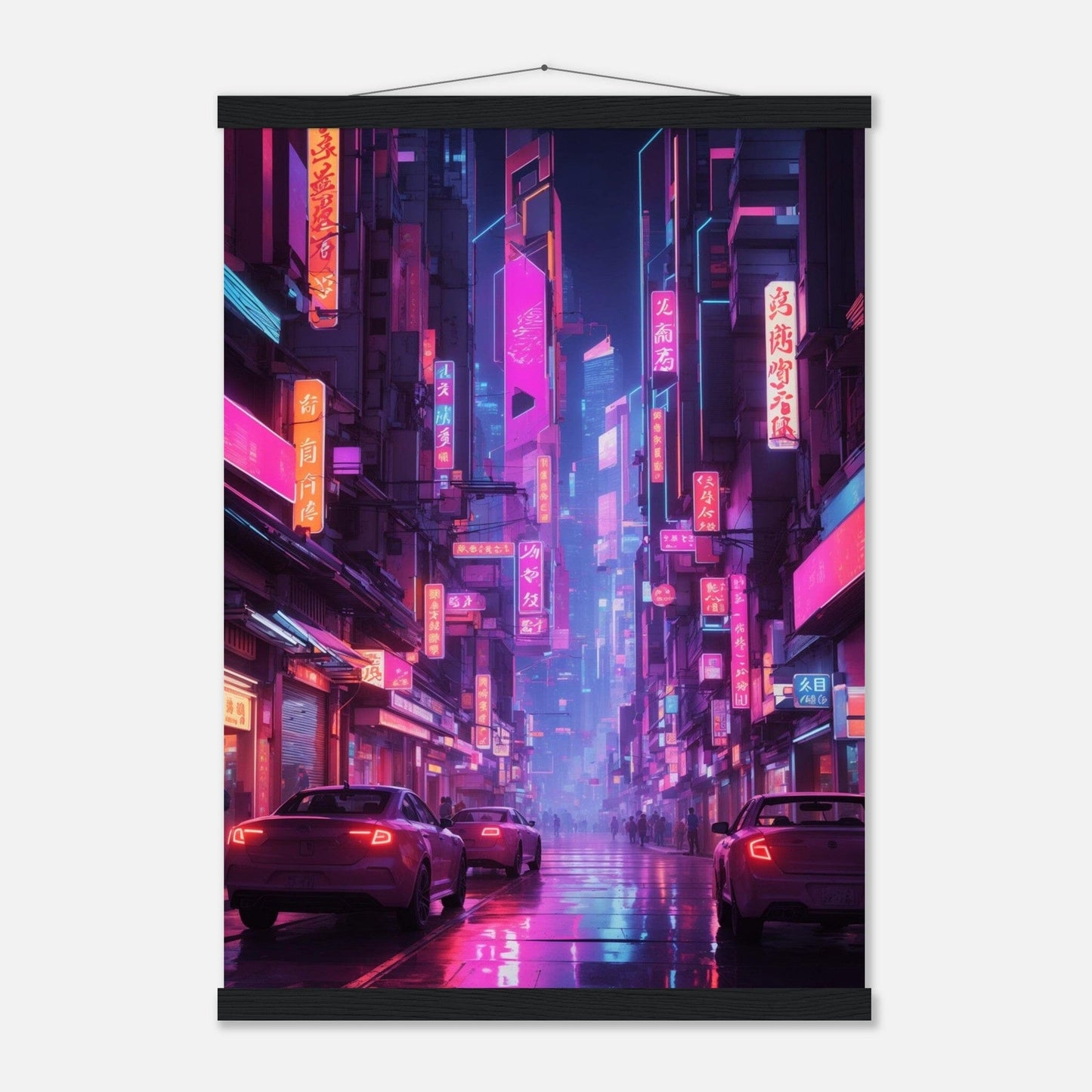 Premium Matte Paper Poster with Hanger - Minimalistische Kunstpräsentation mit Holzhänger Print Material Modern Masterpieces A2 (42 x 59.4 cm) Black wall hanger 