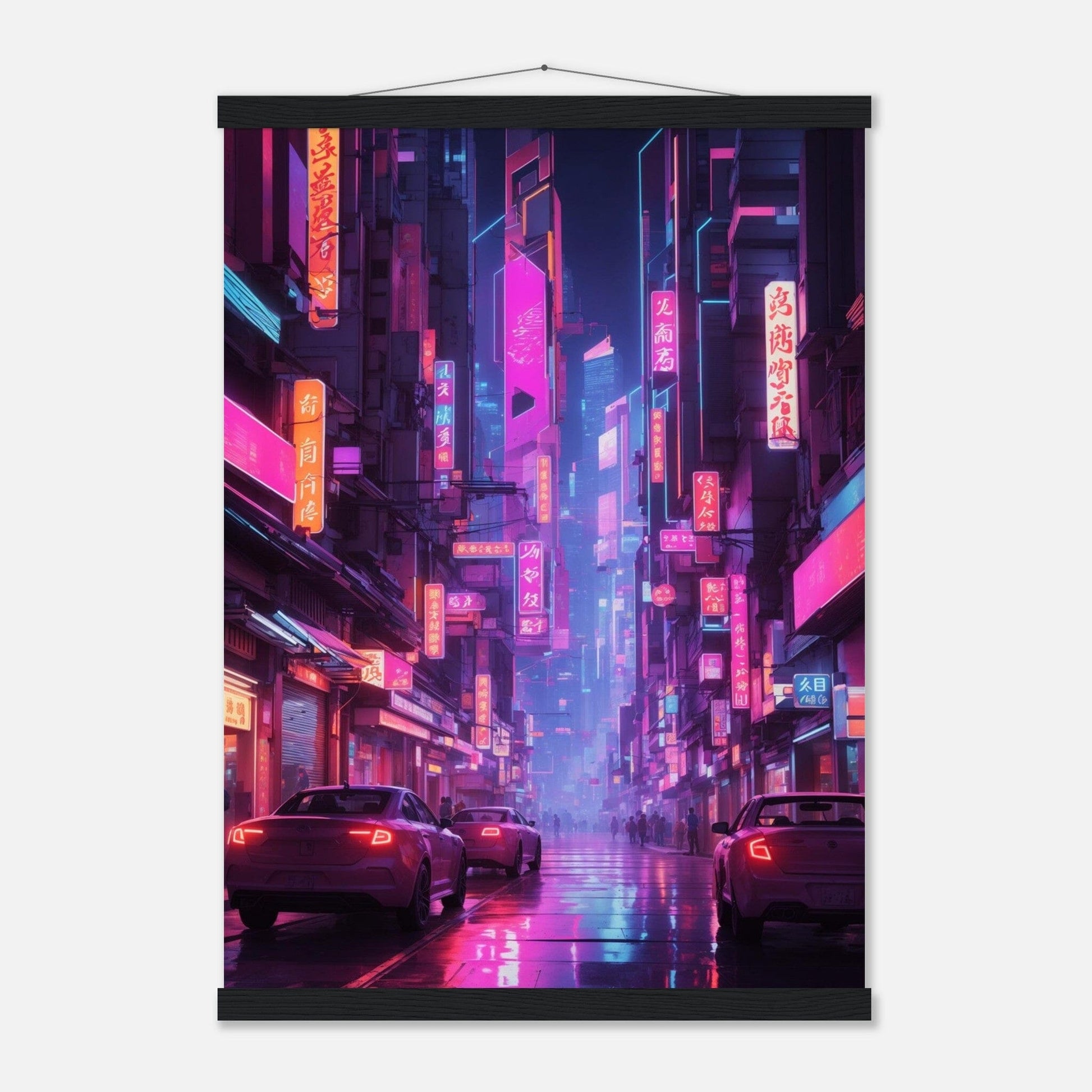 Premium Matte Paper Poster with Hanger - Minimalistische Kunstpräsentation mit Holzhänger Print Material Modern Masterpieces A2 (42 x 59.4 cm) Black wall hanger 