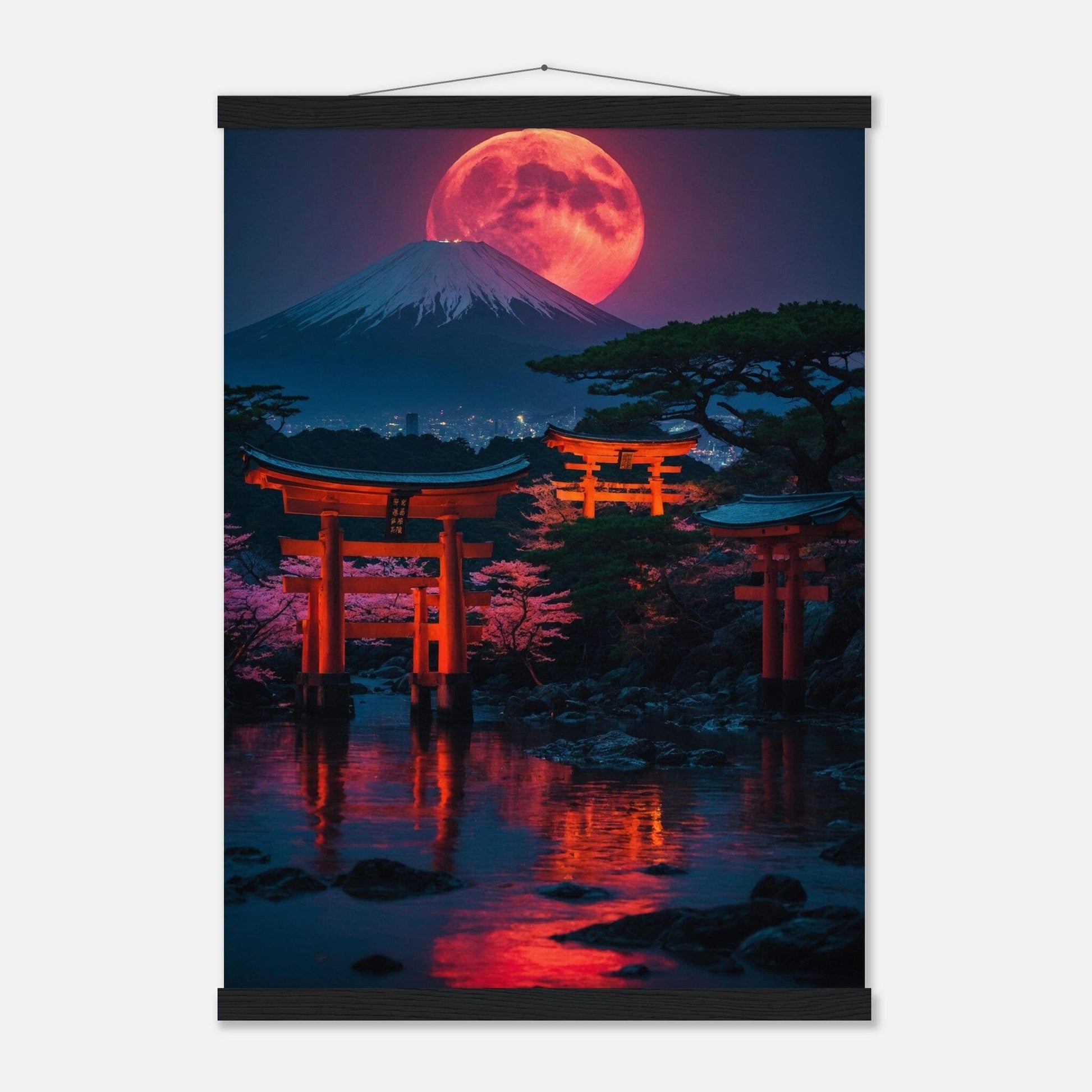 Premium Matte Paper Poster with Hanger - Minimalistische Kunstpräsentation mit Holzhänger Print Material Modern Masterpieces A2 (42 x 59.4 cm) Black wall hanger 