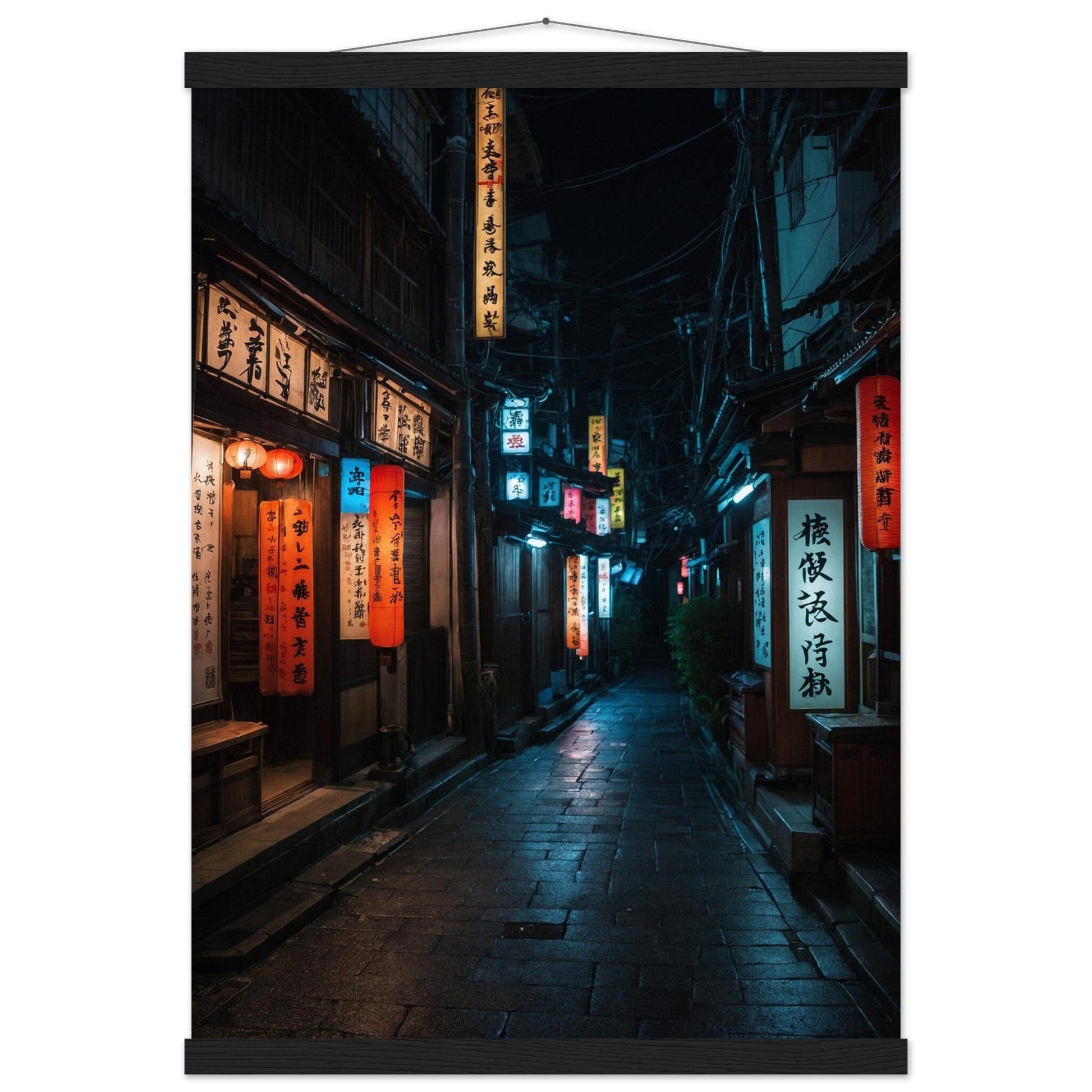 Premium Matte Paper Poster with Hanger - Minimalistische Kunstpräsentation mit Holzhänger Print Material Modern Masterpieces A2 (42 x 59.4 cm) Black wall hanger 