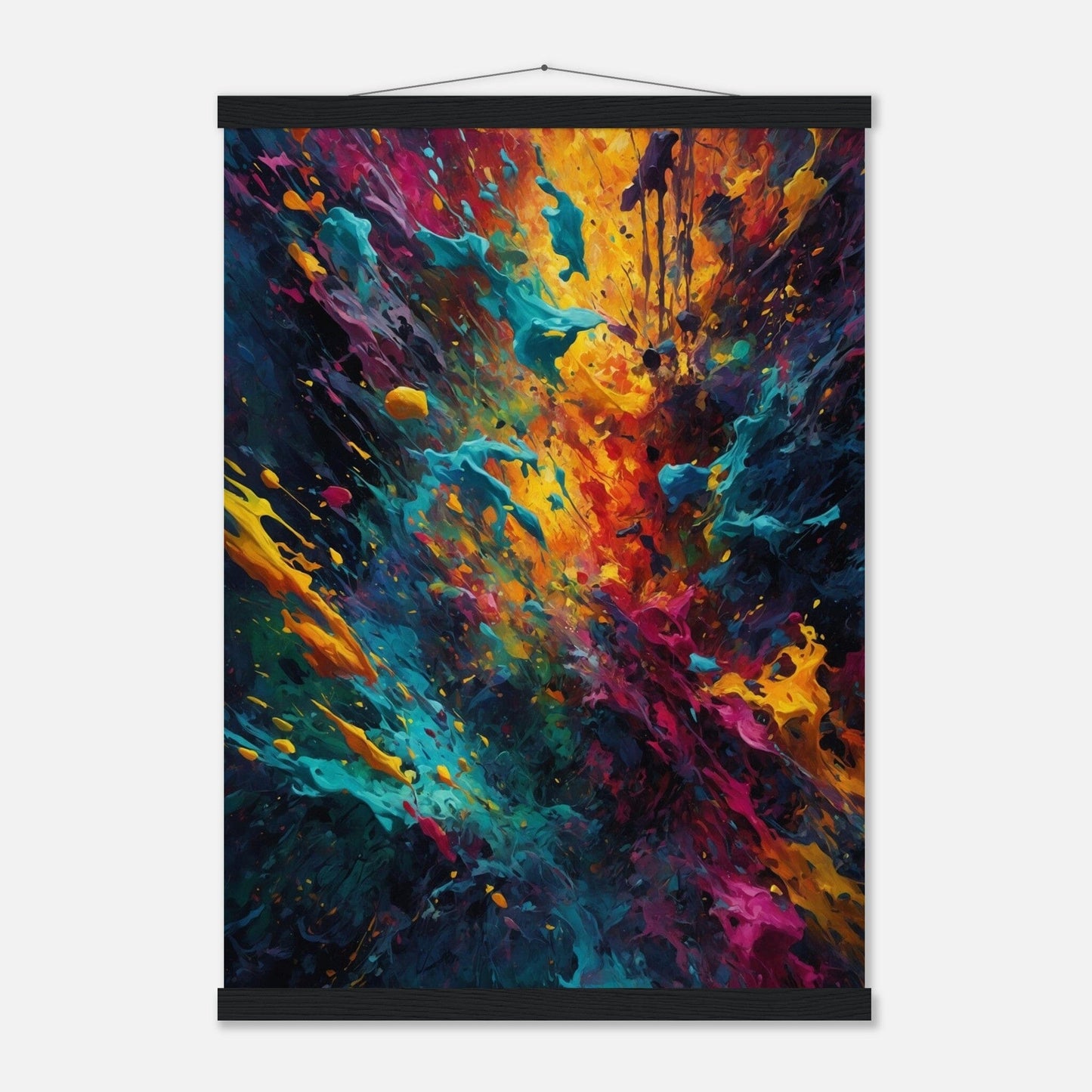 Premium Matte Paper Poster with Hanger - Minimalistische Kunstpräsentation mit Holzhänger Print Material Modern Masterpieces A2 (42 x 59.4 cm) Black wall hanger 