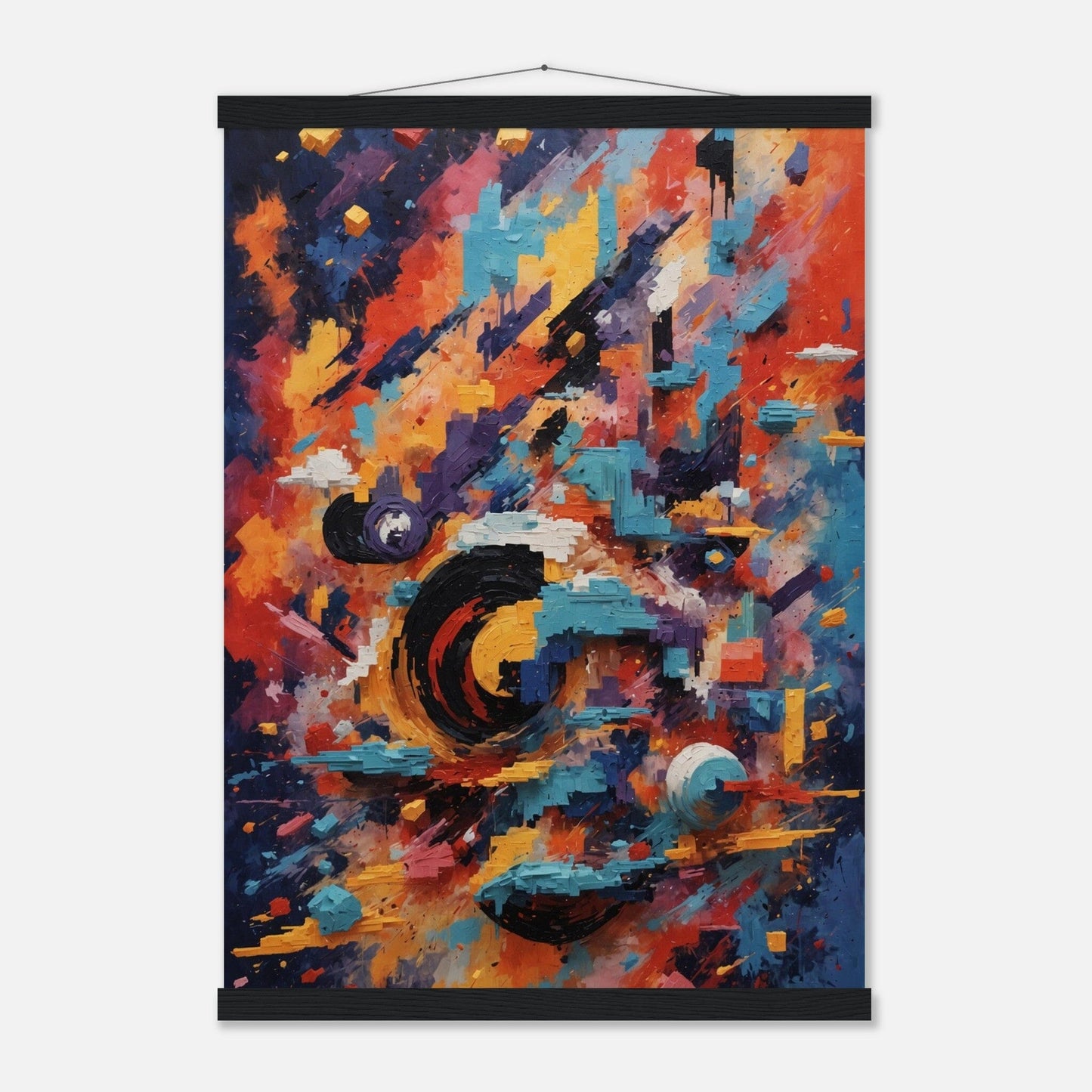 Premium Matte Paper Poster with Hanger - Minimalistische Kunstpräsentation mit Holzhänger Print Material Modern Masterpieces A2 (42 x 59.4 cm) Black wall hanger 