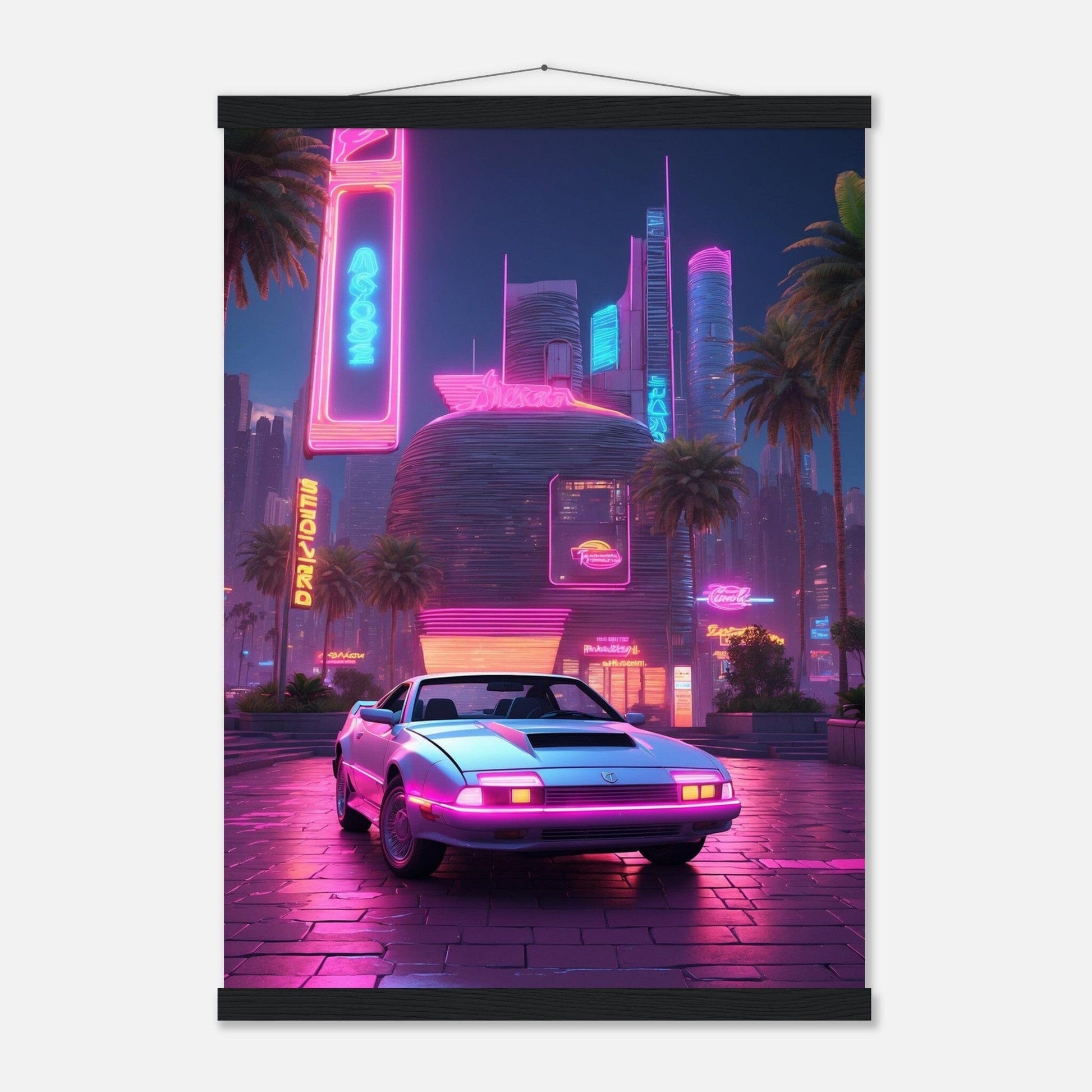 Premium Matte Paper Poster with Hanger - Minimalistische Kunstpräsentation mit Holzhänger Print Material Modern Masterpieces A2 (42 x 59.4 cm) Black wall hanger 