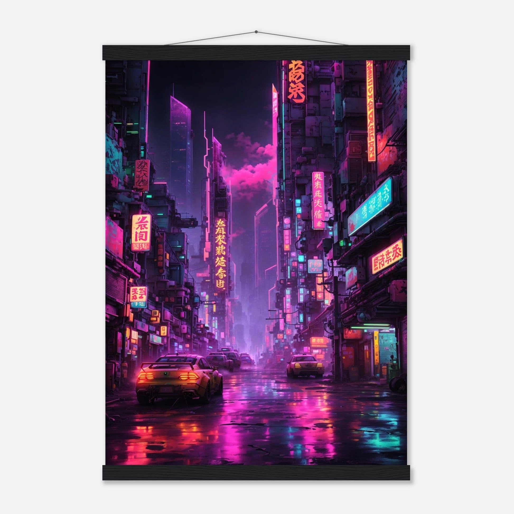 Premium Matte Paper Poster with Hanger - Minimalistische Kunstpräsentation mit Holzhänger Print Material Modern Masterpieces A2 (42 x 59.4 cm) Black wall hanger 