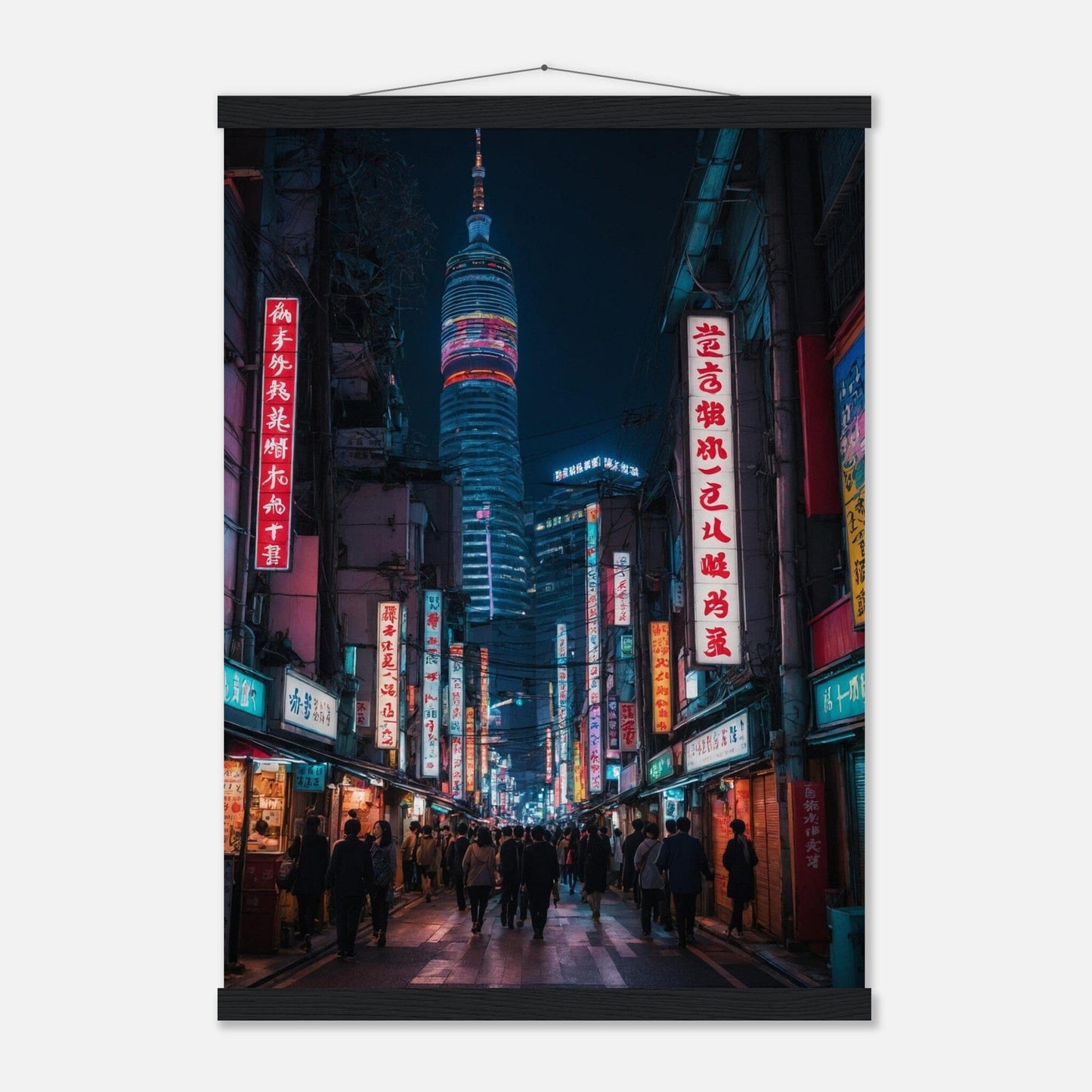 Premium Matte Paper Poster with Hanger - Minimalistische Kunstpräsentation mit Holzhänger Print Material Modern Masterpieces A2 (42 x 59.4 cm) Black wall hanger 