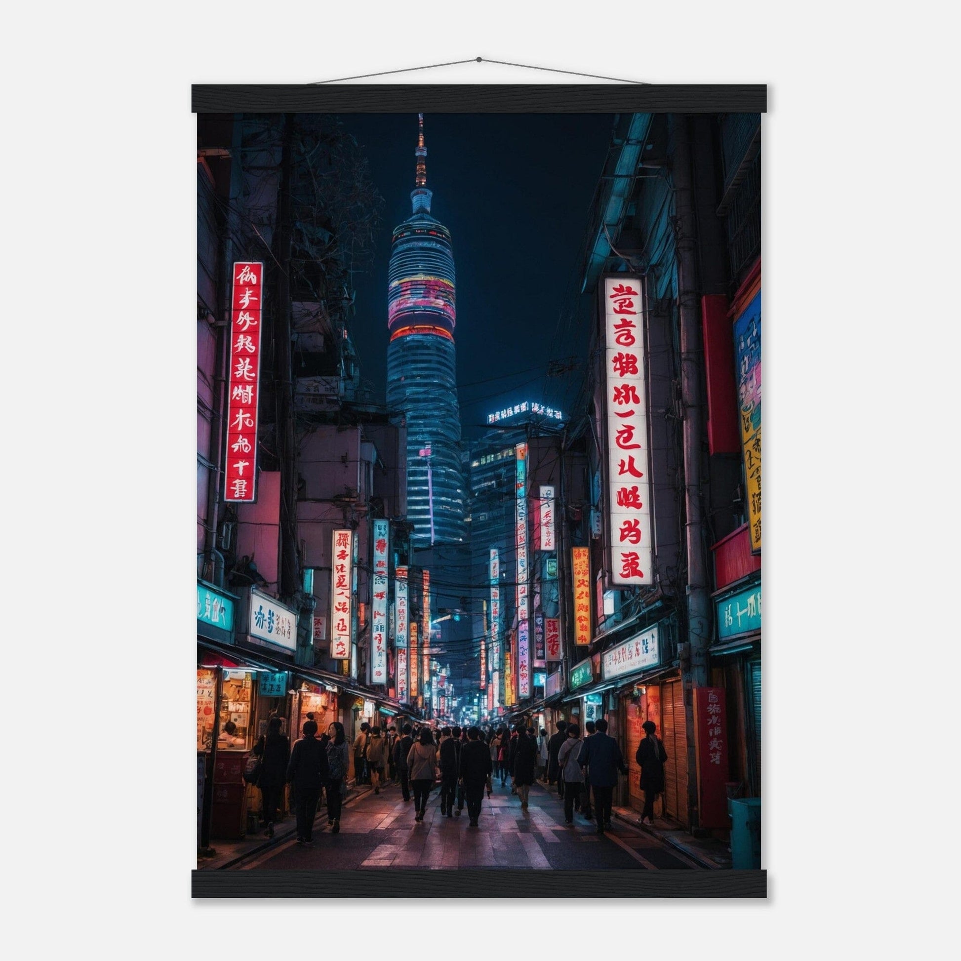 Premium Matte Paper Poster with Hanger - Minimalistische Kunstpräsentation mit Holzhänger Print Material Modern Masterpieces A2 (42 x 59.4 cm) Black wall hanger 