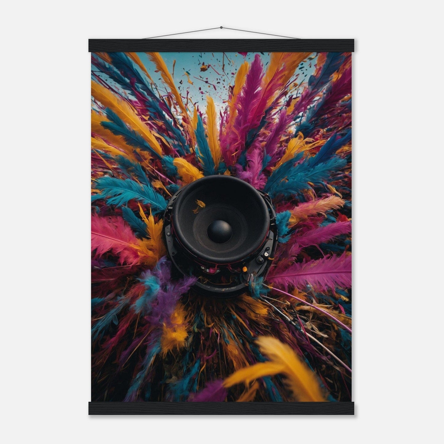 Premium Matte Paper Poster with Hanger - Minimalistische Kunstpräsentation mit Holzhänger Print Material Modern Masterpieces A2 (42 x 59.4 cm) Black wall hanger 