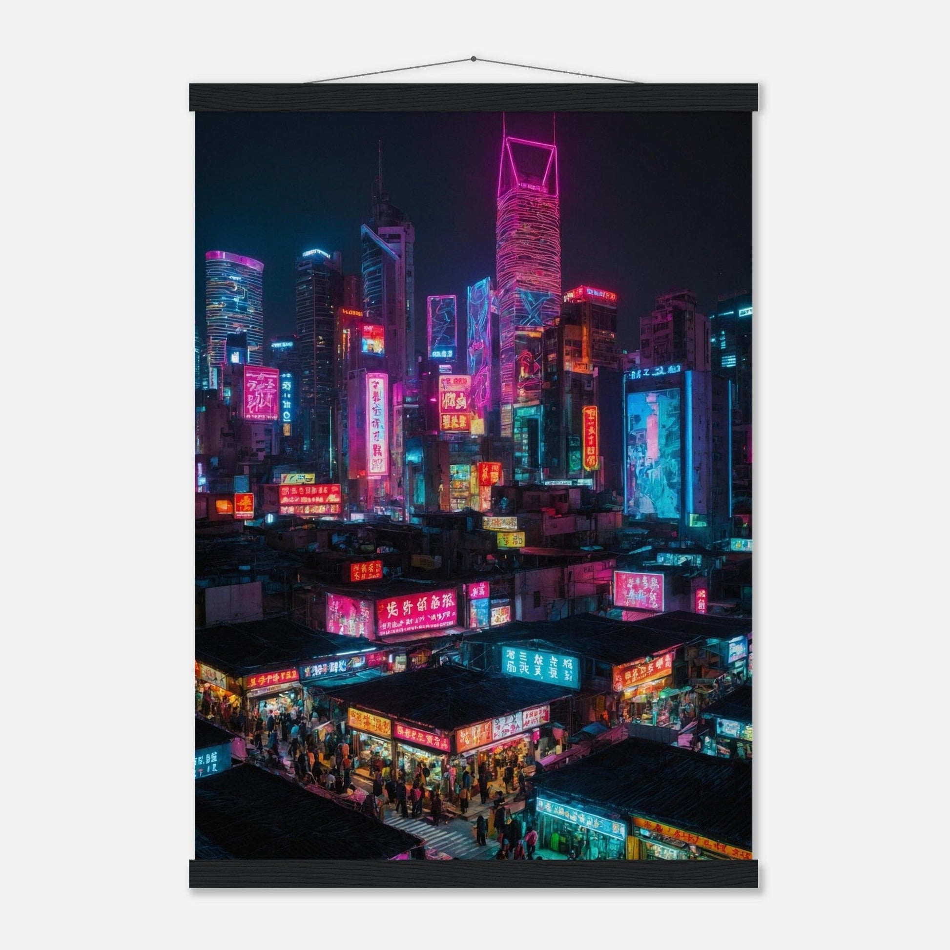 Premium Matte Paper Poster with Hanger - Minimalistische Kunstpräsentation mit Holzhänger Print Material Modern Masterpieces A2 (42 x 59.4 cm) Black wall hanger 