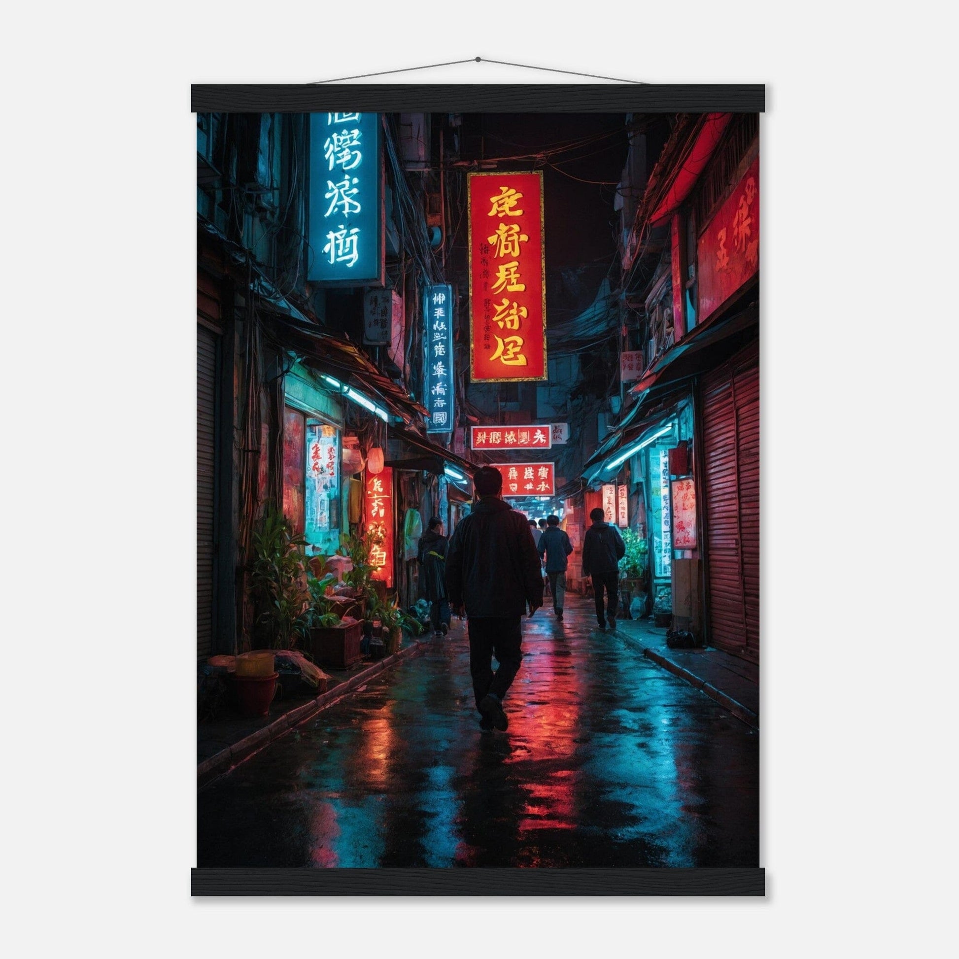 Premium Matte Paper Poster with Hanger - Minimalistische Kunstpräsentation mit Holzhänger Print Material Modern Masterpieces A2 (42 x 59.4 cm) Black wall hanger 