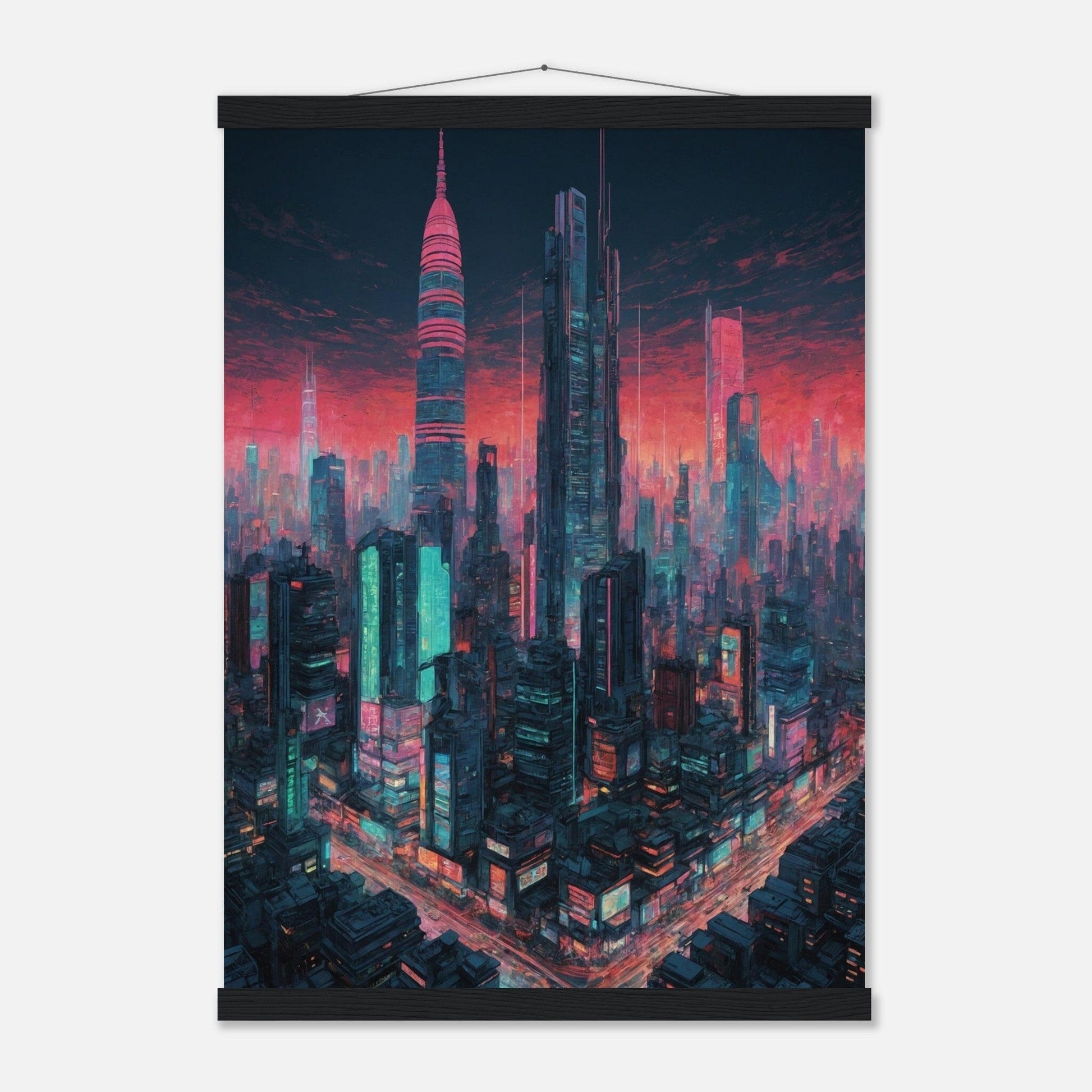 Premium Matte Paper Poster with Hanger - Minimalistische Kunstpräsentation mit Holzhänger Print Material Modern Masterpieces A2 (42 x 59.4 cm) Black wall hanger 
