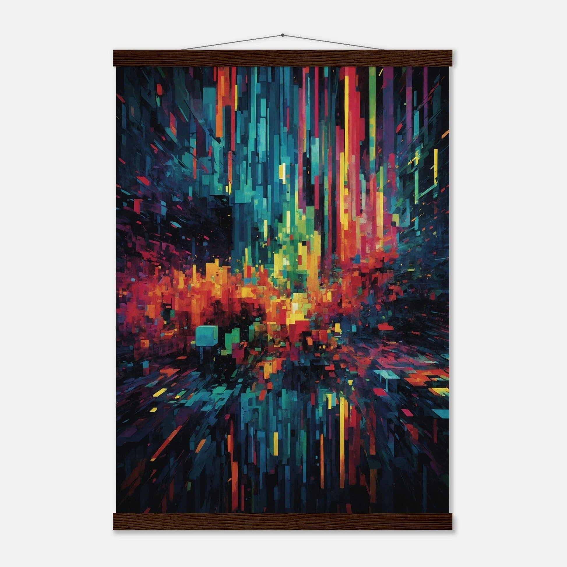 Premium Matte Paper Poster with Hanger - Minimalistische Kunstpräsentation mit Holzhänger Print Material Modern Masterpieces A2 (42 x 59.4 cm) Dark wood wall hanger 