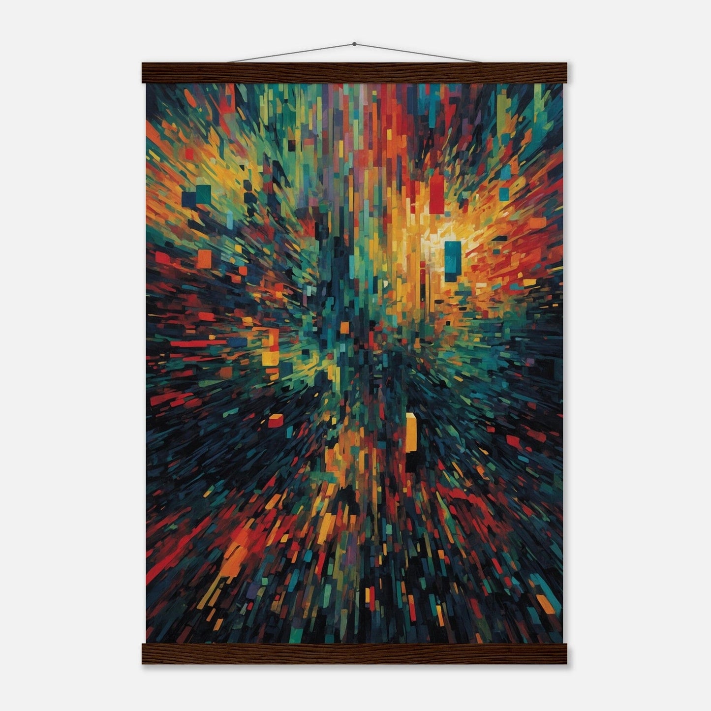 Premium Matte Paper Poster with Hanger - Minimalistische Kunstpräsentation mit Holzhänger Print Material Modern Masterpieces A2 (42 x 59.4 cm) Dark wood wall hanger 