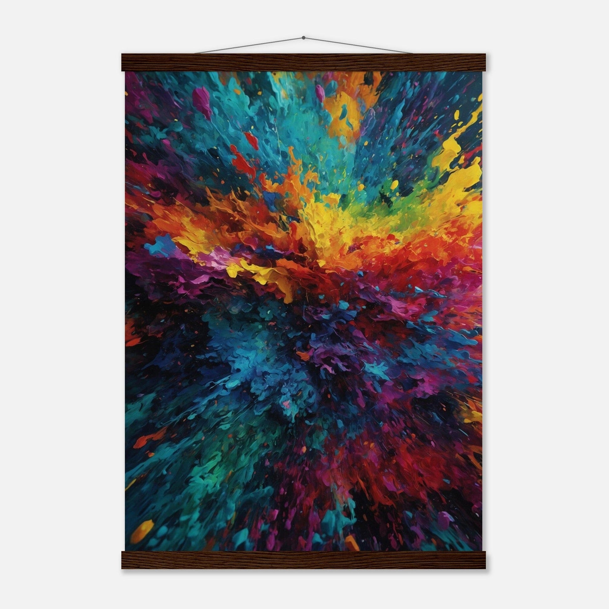 Premium Matte Paper Poster with Hanger - Minimalistische Kunstpräsentation mit Holzhänger Print Material Modern Masterpieces A2 (42 x 59.4 cm) Dark wood wall hanger 