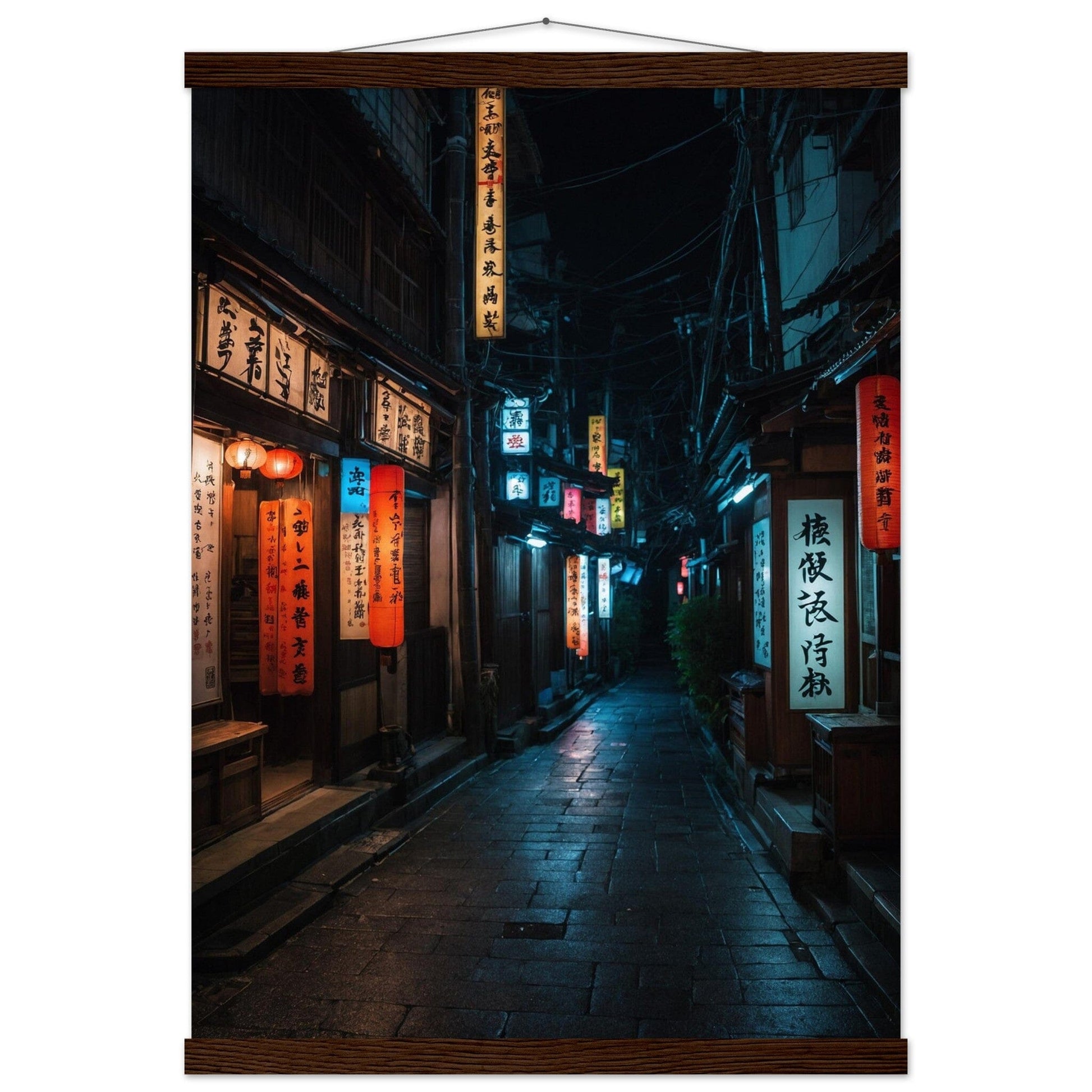 Premium Matte Paper Poster with Hanger - Minimalistische Kunstpräsentation mit Holzhänger Print Material Modern Masterpieces A2 (42 x 59.4 cm) Dark wood wall hanger 