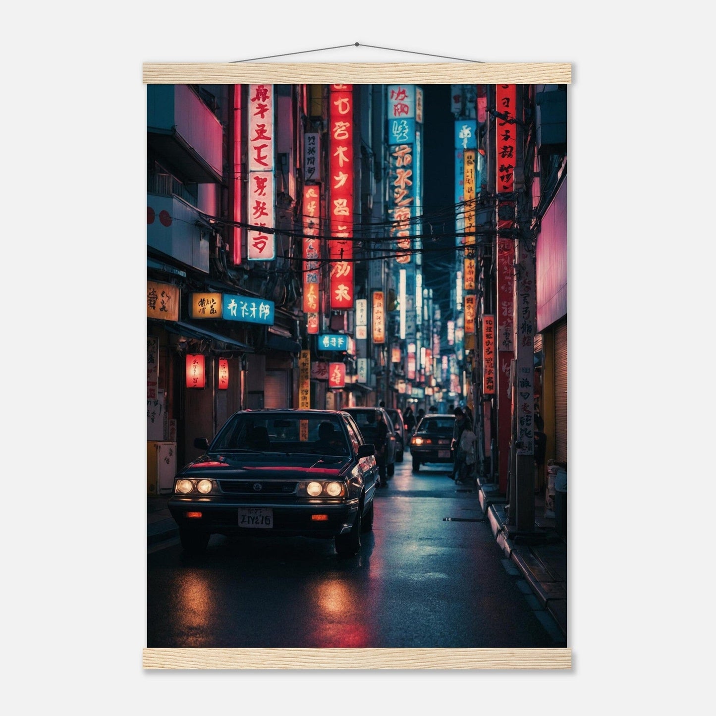 Premium Matte Paper Poster with Hanger - Minimalistische Kunstpräsentation mit Holzhänger Print Material Modern Masterpieces A2 (42 x 59.4 cm) Natural wood wall hanger 
