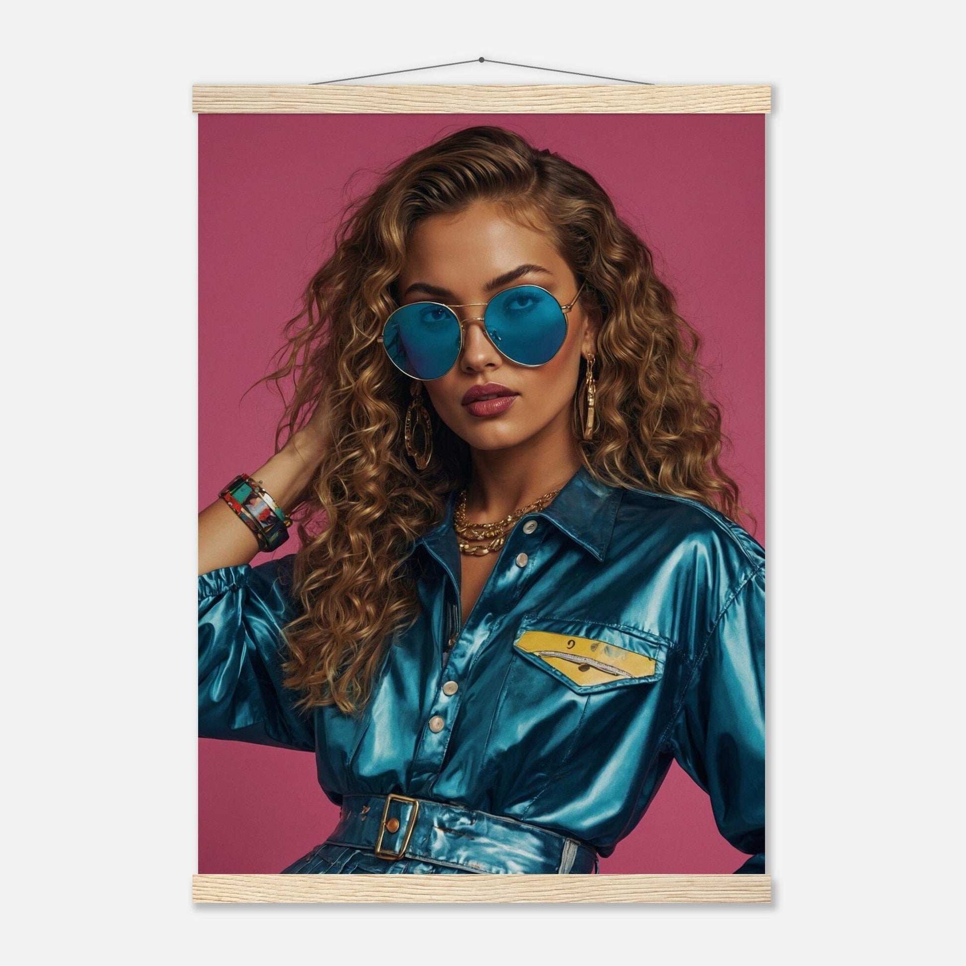 Premium Matte Paper Poster with Hanger - Minimalistische Kunstpräsentation mit Holzhänger Print Material Modern Masterpieces A2 (42 x 59.4 cm) Natural wood wall hanger 