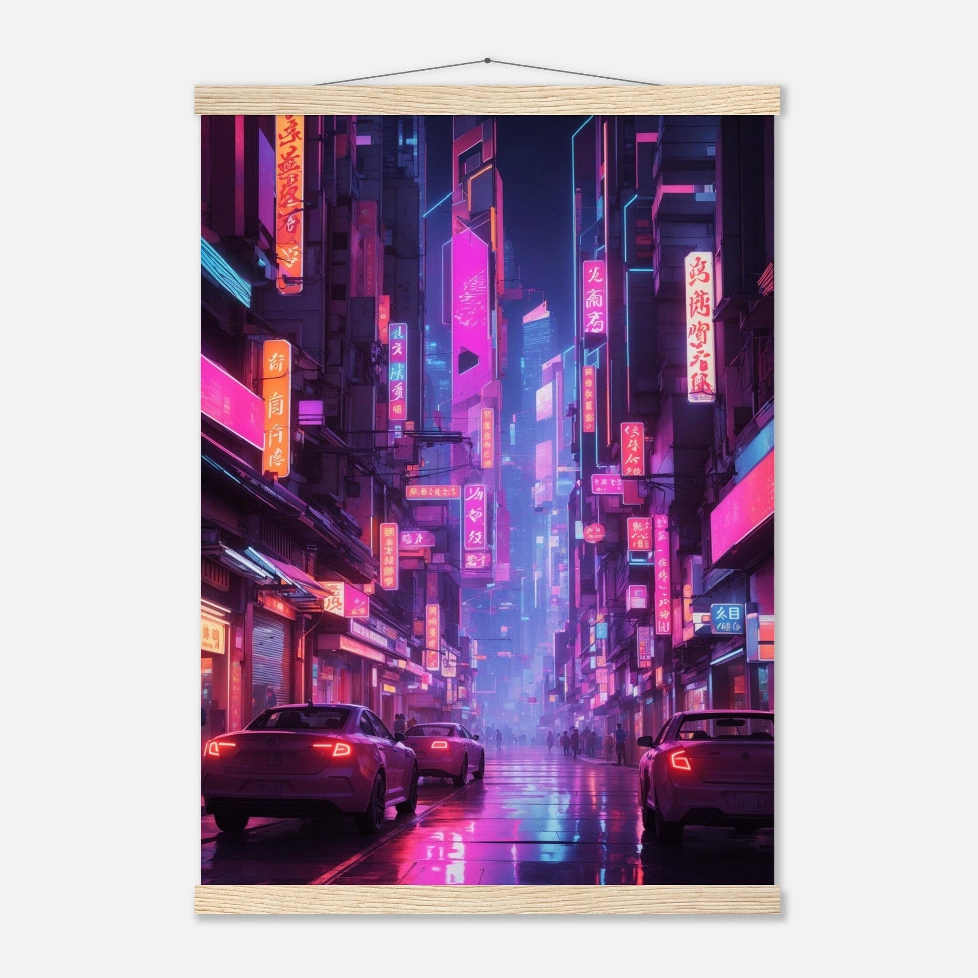 Premium Matte Paper Poster with Hanger - Minimalistische Kunstpräsentation mit Holzhänger Print Material Modern Masterpieces A2 (42 x 59.4 cm) Natural wood wall hanger 