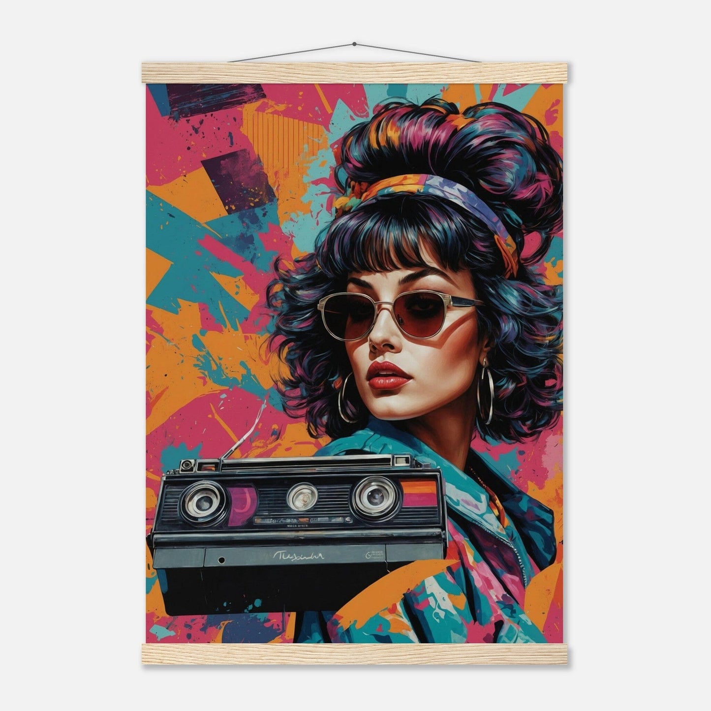 Premium Matte Paper Poster with Hanger - Minimalistische Kunstpräsentation mit Holzhänger Print Material Modern Masterpieces A2 (42 x 59.4 cm) Natural wood wall hanger 