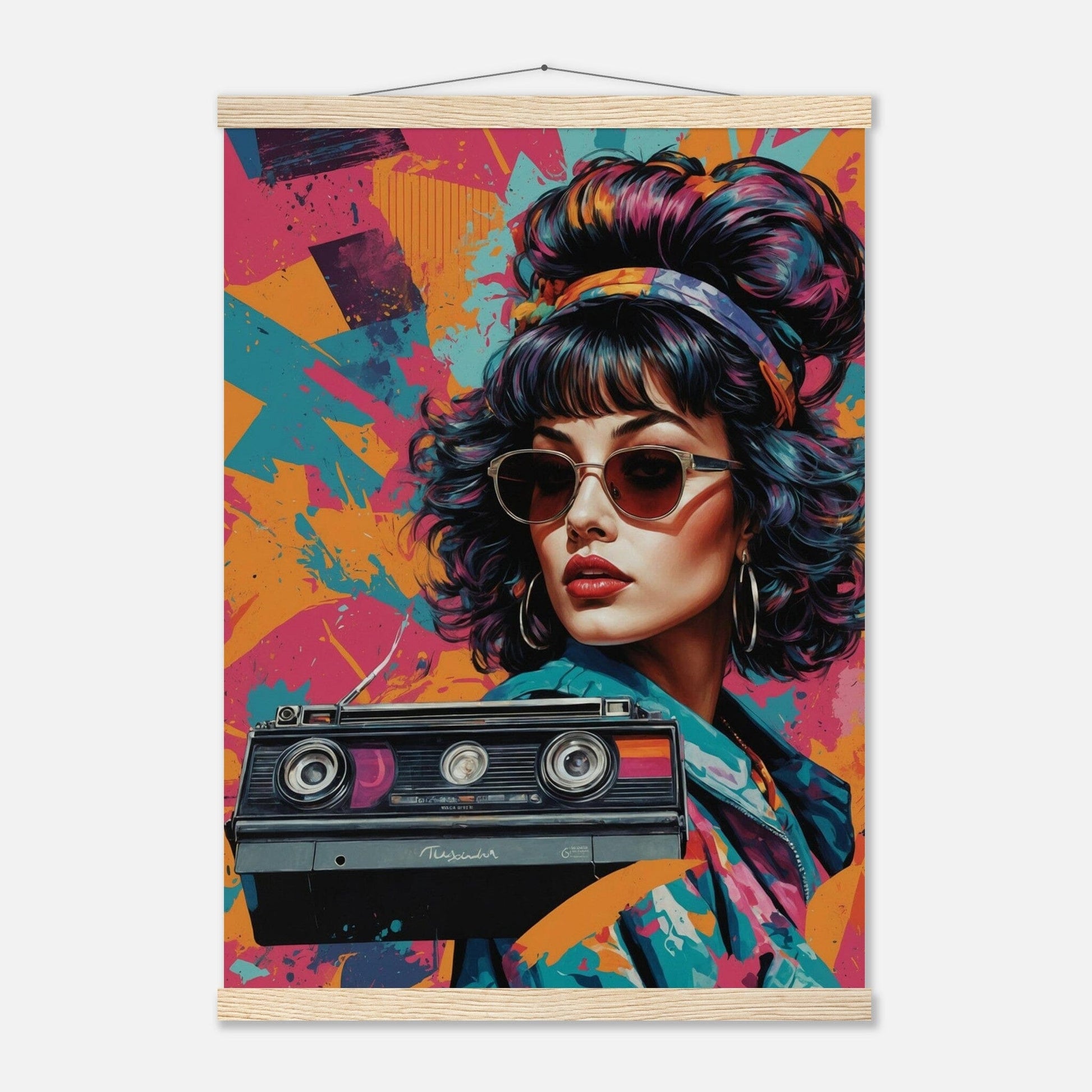 Premium Matte Paper Poster with Hanger - Minimalistische Kunstpräsentation mit Holzhänger Print Material Modern Masterpieces A2 (42 x 59.4 cm) Natural wood wall hanger 