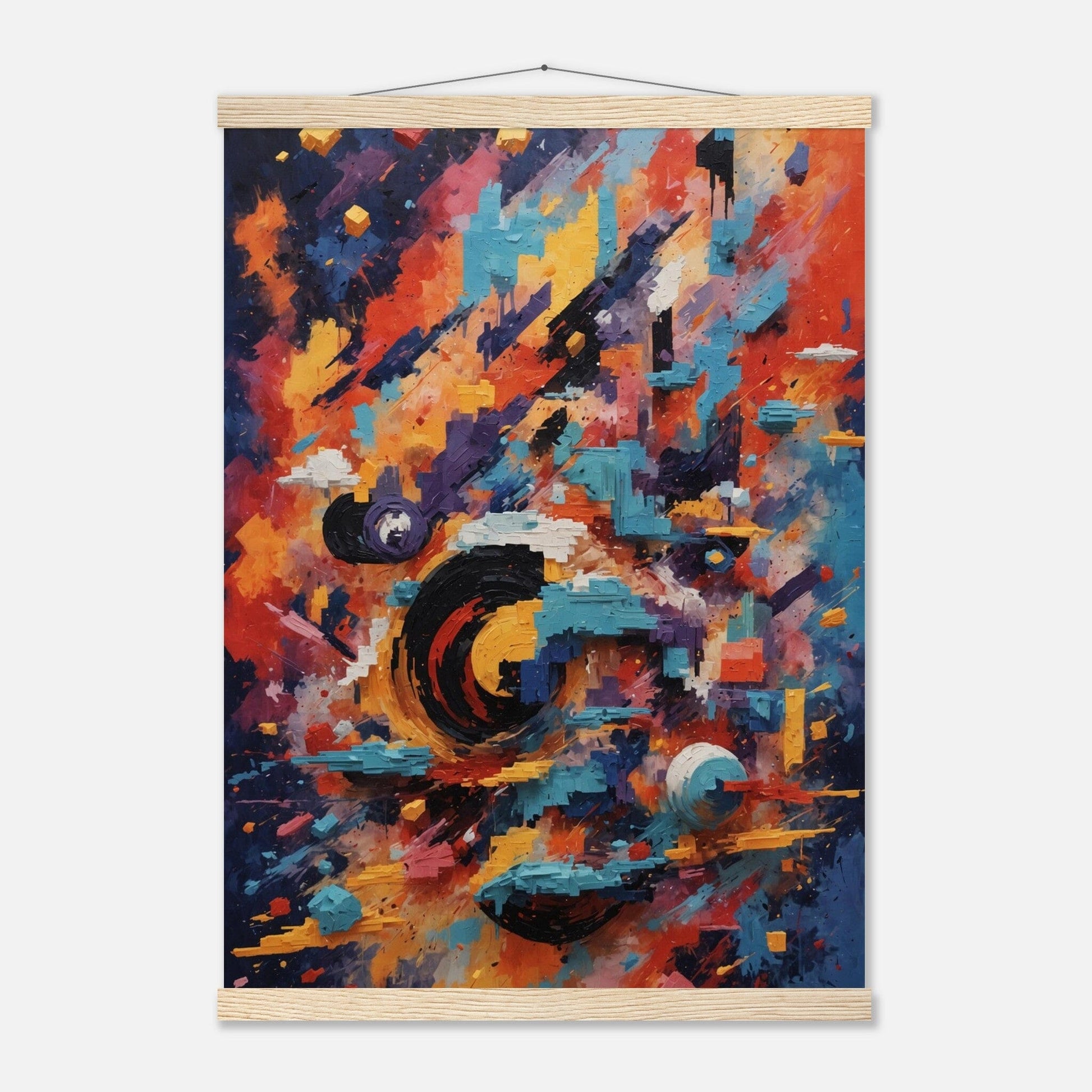 Premium Matte Paper Poster with Hanger - Minimalistische Kunstpräsentation mit Holzhänger Print Material Modern Masterpieces A2 (42 x 59.4 cm) Natural wood wall hanger 