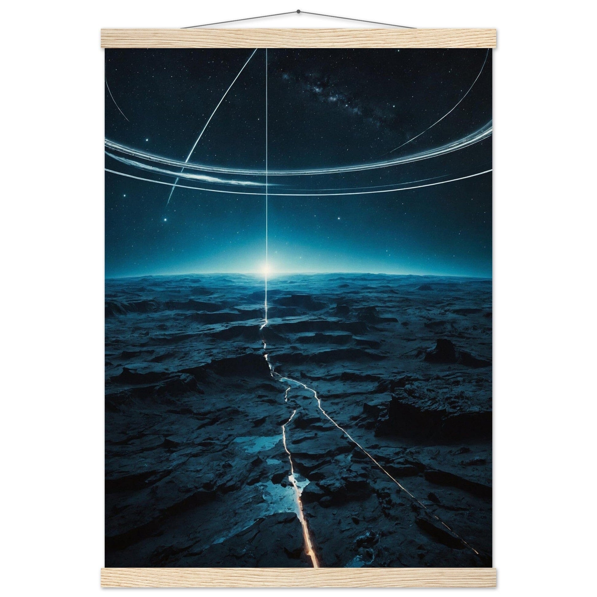Premium Matte Paper Poster with Hanger - Minimalistische Kunstpräsentation mit Holzhänger Print Material Modern Masterpieces A2 (42 x 59.4 cm) Natural wood wall hanger 