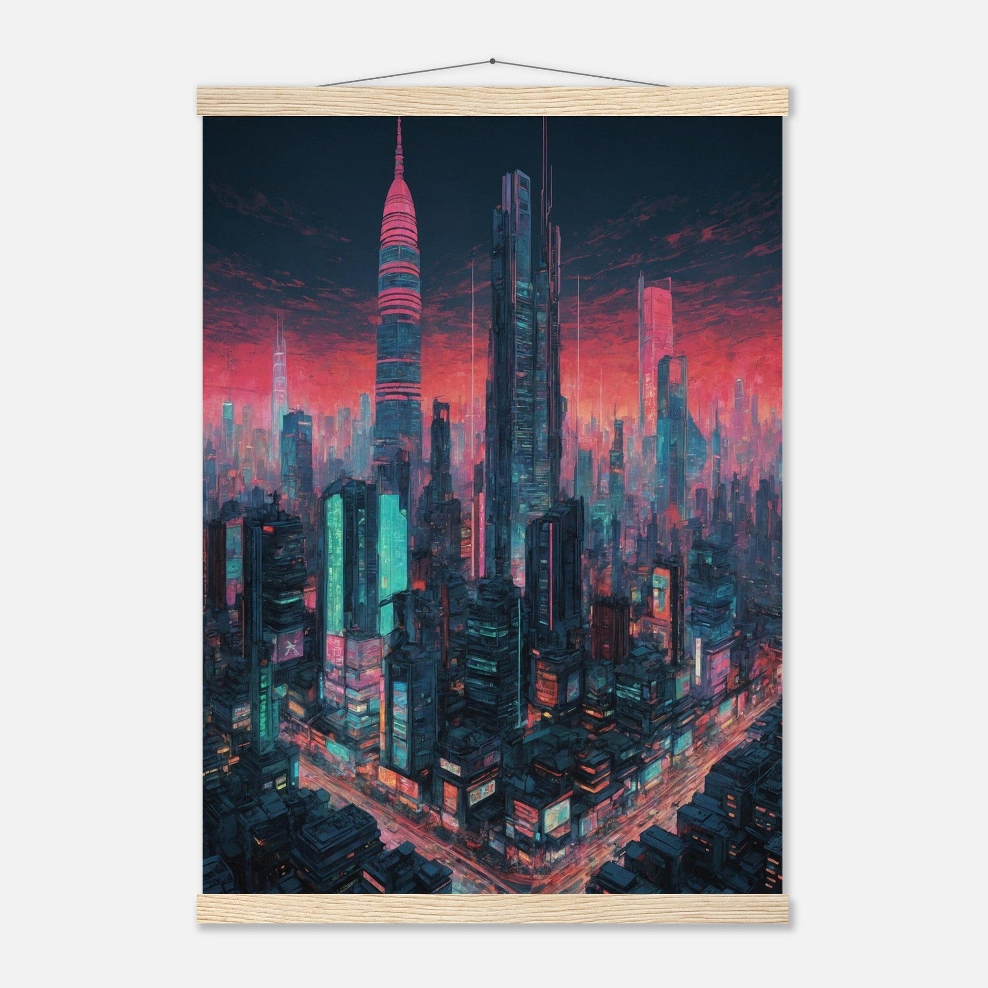 Premium Matte Paper Poster with Hanger - Minimalistische Kunstpräsentation mit Holzhänger Print Material Modern Masterpieces A2 (42 x 59.4 cm) Natural wood wall hanger 