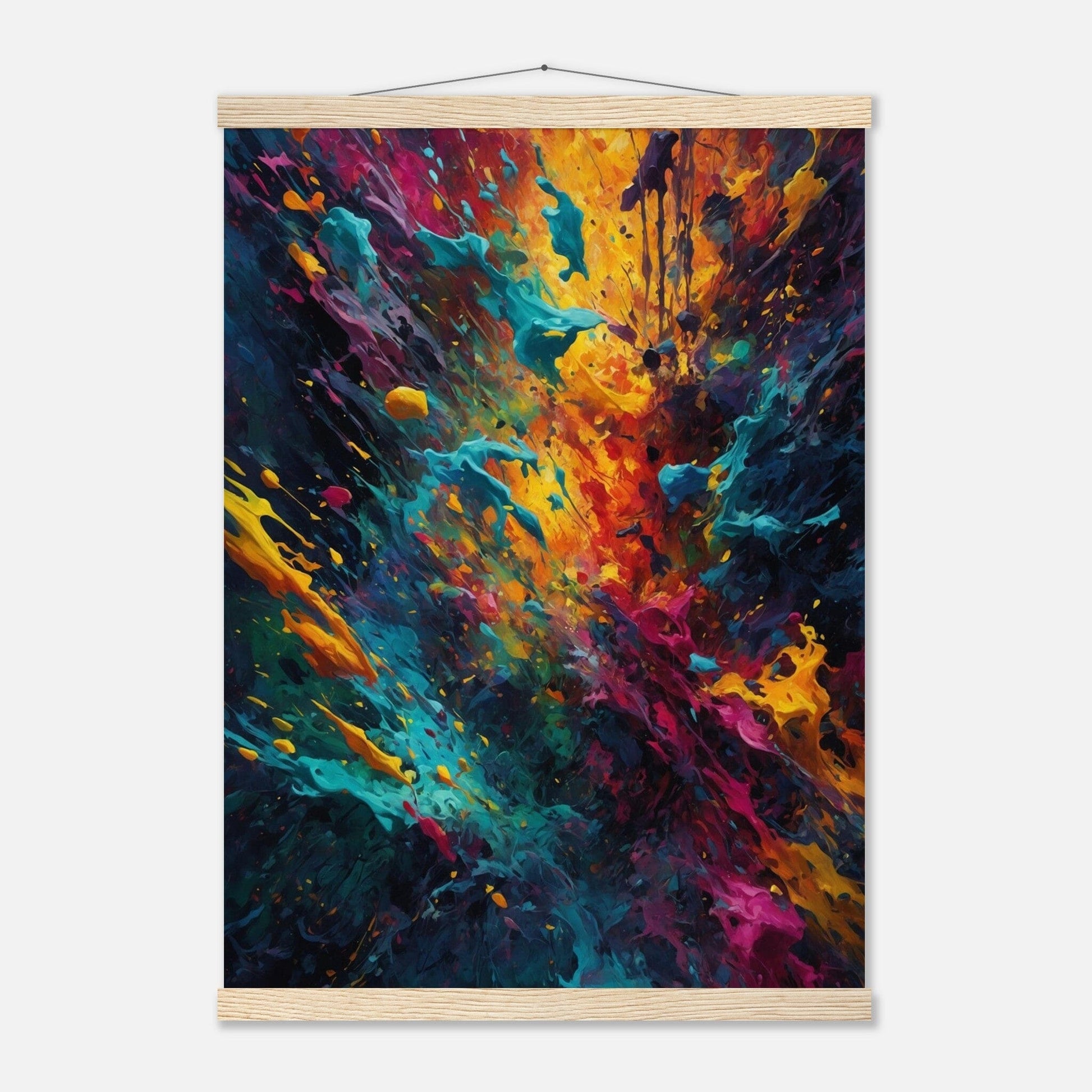 Premium Matte Paper Poster with Hanger - Minimalistische Kunstpräsentation mit Holzhänger Print Material Modern Masterpieces A2 (42 x 59.4 cm) Natural wood wall hanger 