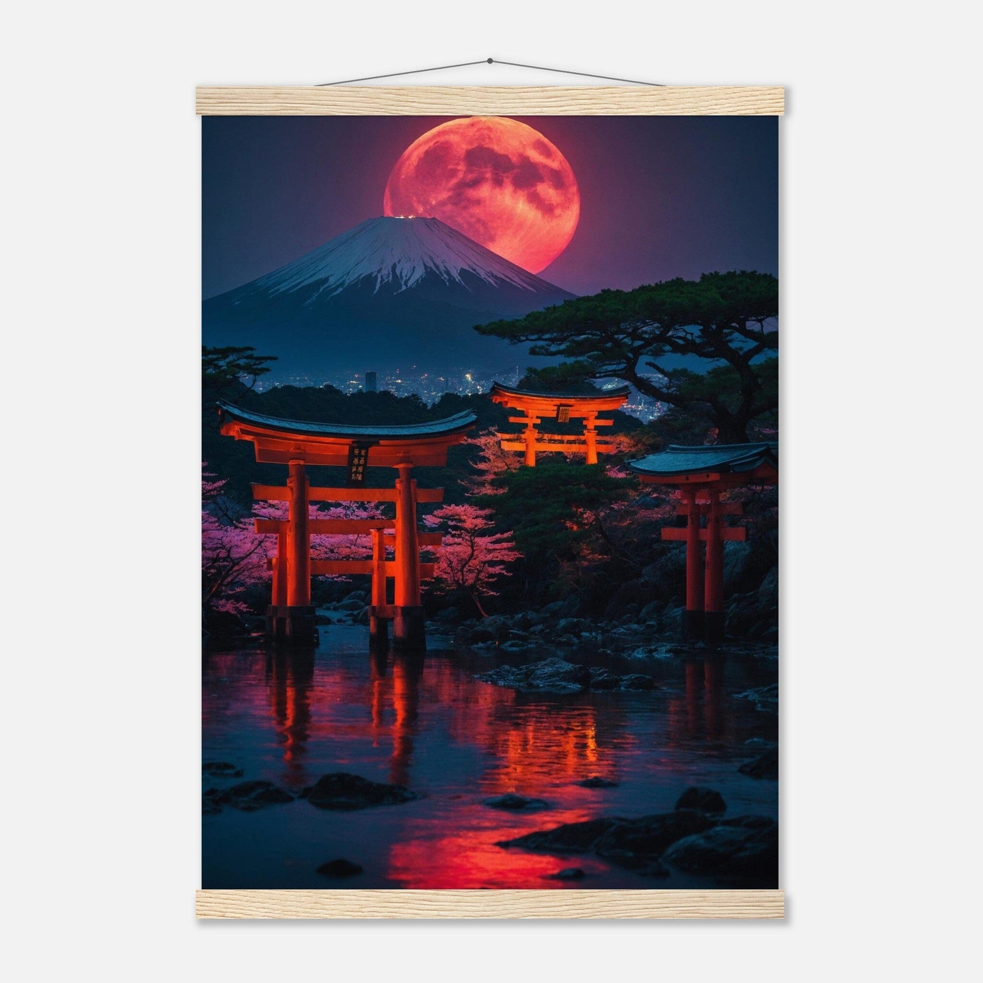 Premium Matte Paper Poster with Hanger - Minimalistische Kunstpräsentation mit Holzhänger Print Material Modern Masterpieces A2 (42 x 59.4 cm) Natural wood wall hanger 