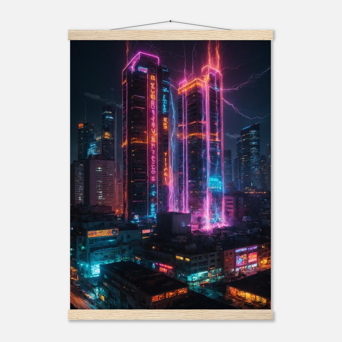 Premium Matte Paper Poster with Hanger - Minimalistische Kunstpräsentation mit Holzhänger Print Material Modern Masterpieces A2 (42 x 59.4 cm) Natural wood wall hanger 