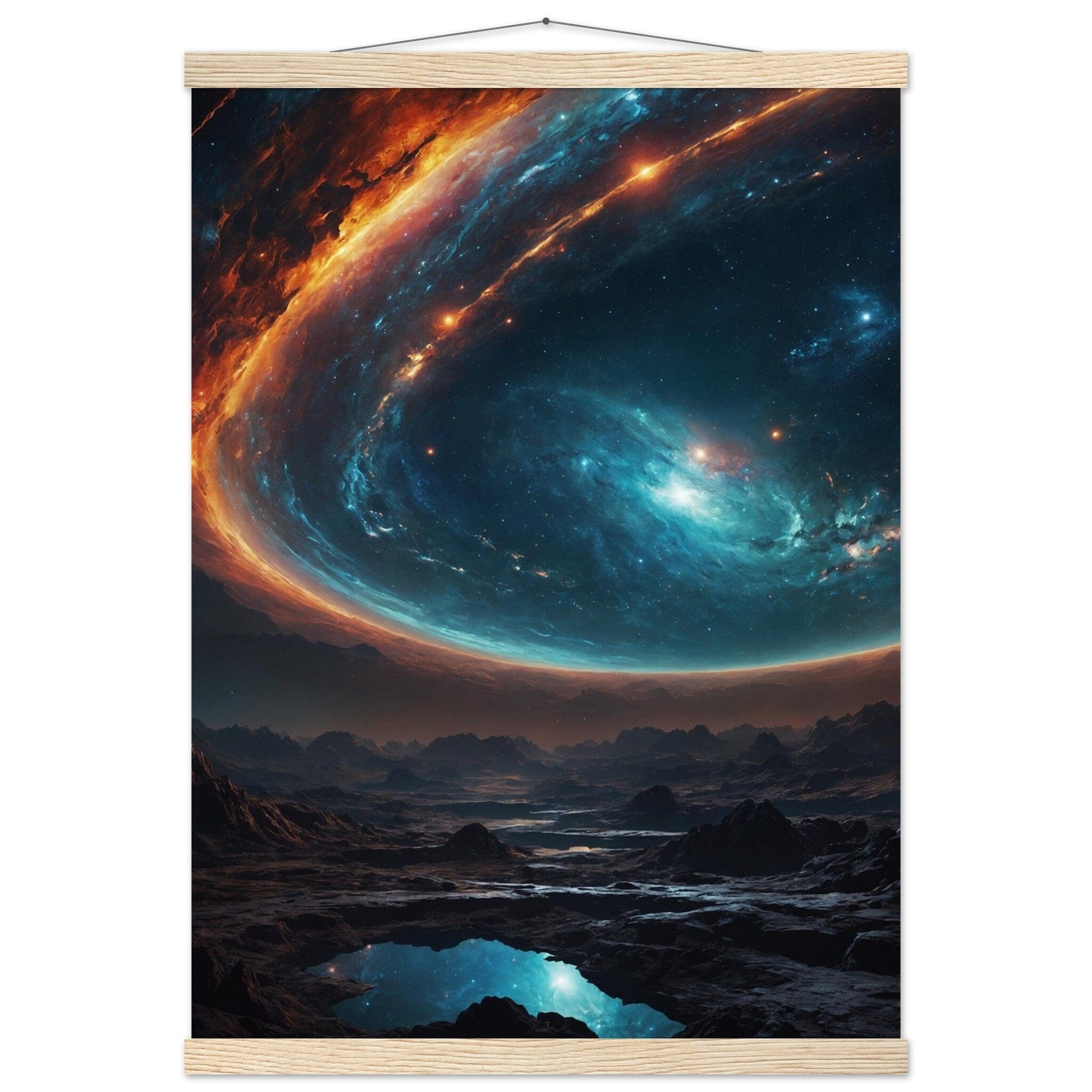 Premium Matte Paper Poster with Hanger - Minimalistische Kunstpräsentation mit Holzhänger Print Material Modern Masterpieces A2 (42 x 59.4 cm) Natural wood wall hanger 