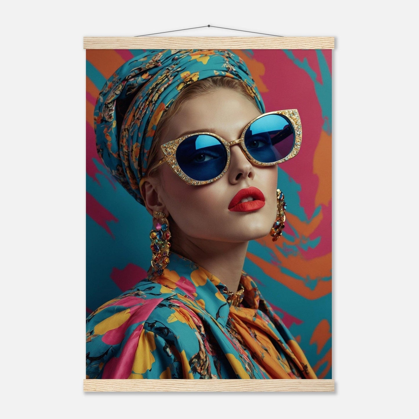 Premium Matte Paper Poster with Hanger - Minimalistische Kunstpräsentation mit Holzhänger Print Material Modern Masterpieces A2 (42 x 59.4 cm) Natural wood wall hanger 