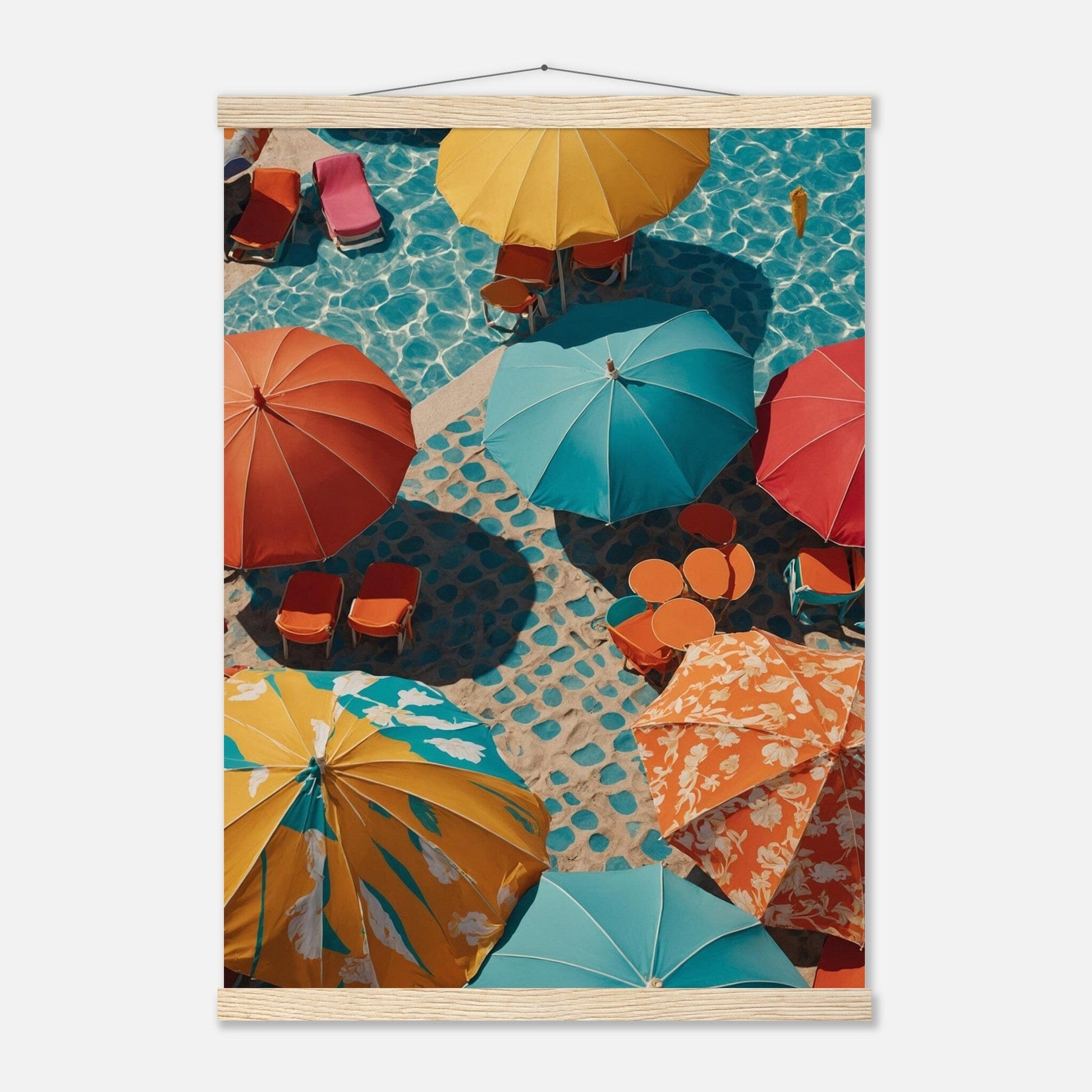 Premium Matte Paper Poster with Hanger - Minimalistische Kunstpräsentation mit Holzhänger Print Material Modern Masterpieces A2 (42 x 59.4 cm) Natural wood wall hanger 
