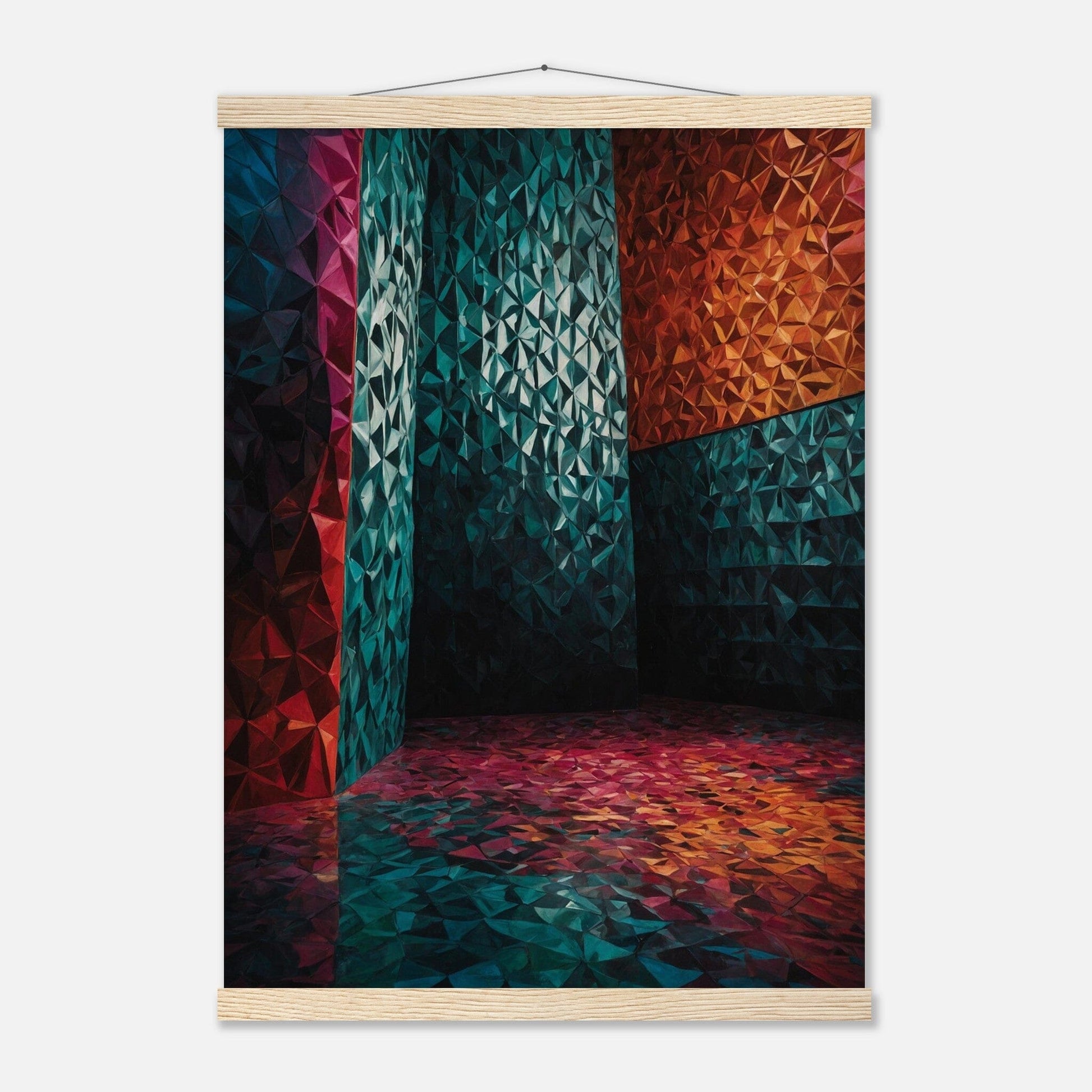 Premium Matte Paper Poster with Hanger - Minimalistische Kunstpräsentation mit Holzhänger Print Material Modern Masterpieces A2 (42 x 59.4 cm) Natural wood wall hanger 