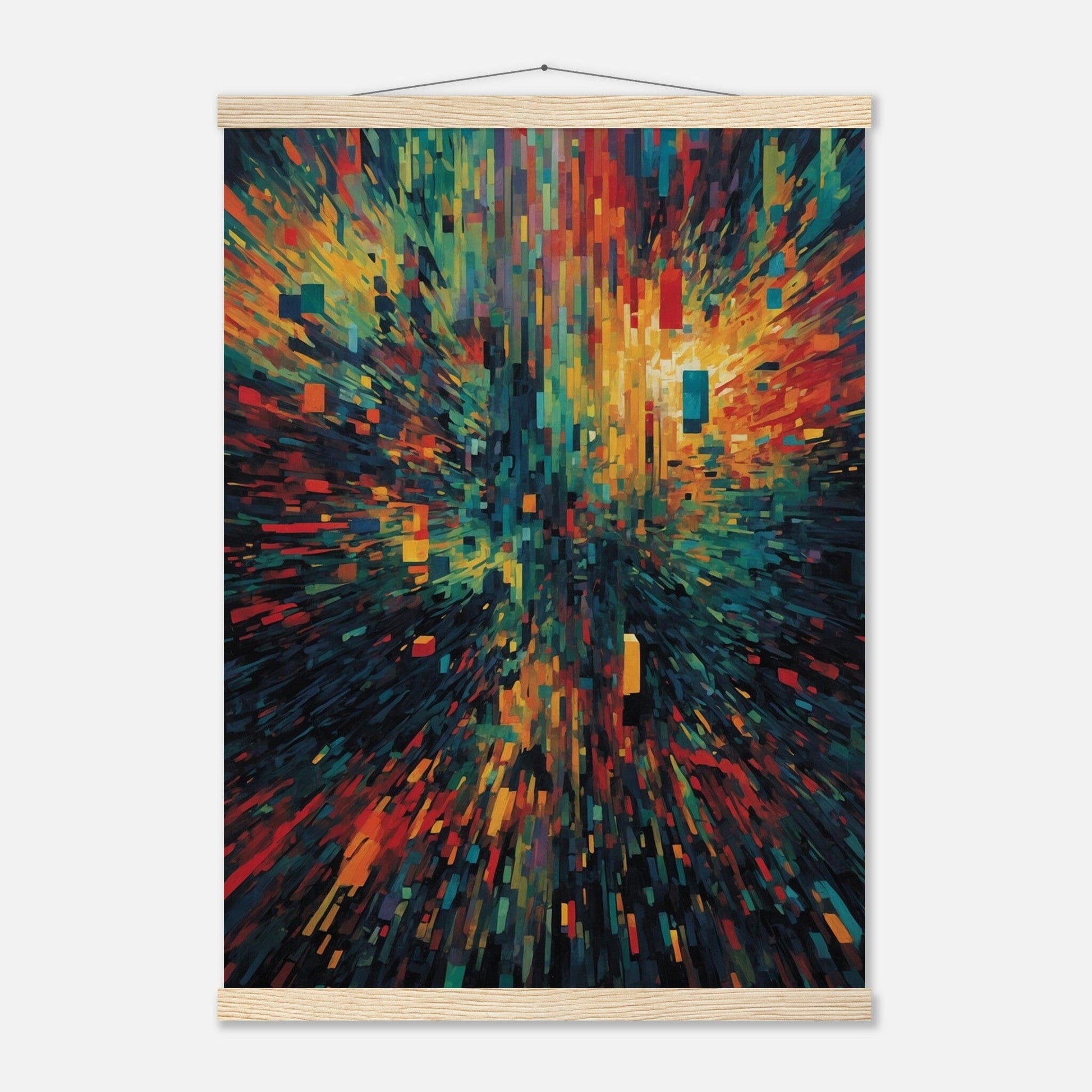 Premium Matte Paper Poster with Hanger - Minimalistische Kunstpräsentation mit Holzhänger Print Material Modern Masterpieces A2 (42 x 59.4 cm) Natural wood wall hanger 
