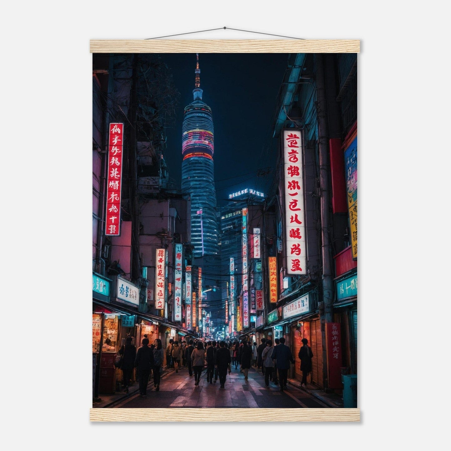 Premium Matte Paper Poster with Hanger - Minimalistische Kunstpräsentation mit Holzhänger Print Material Modern Masterpieces A2 (42 x 59.4 cm) Natural wood wall hanger 