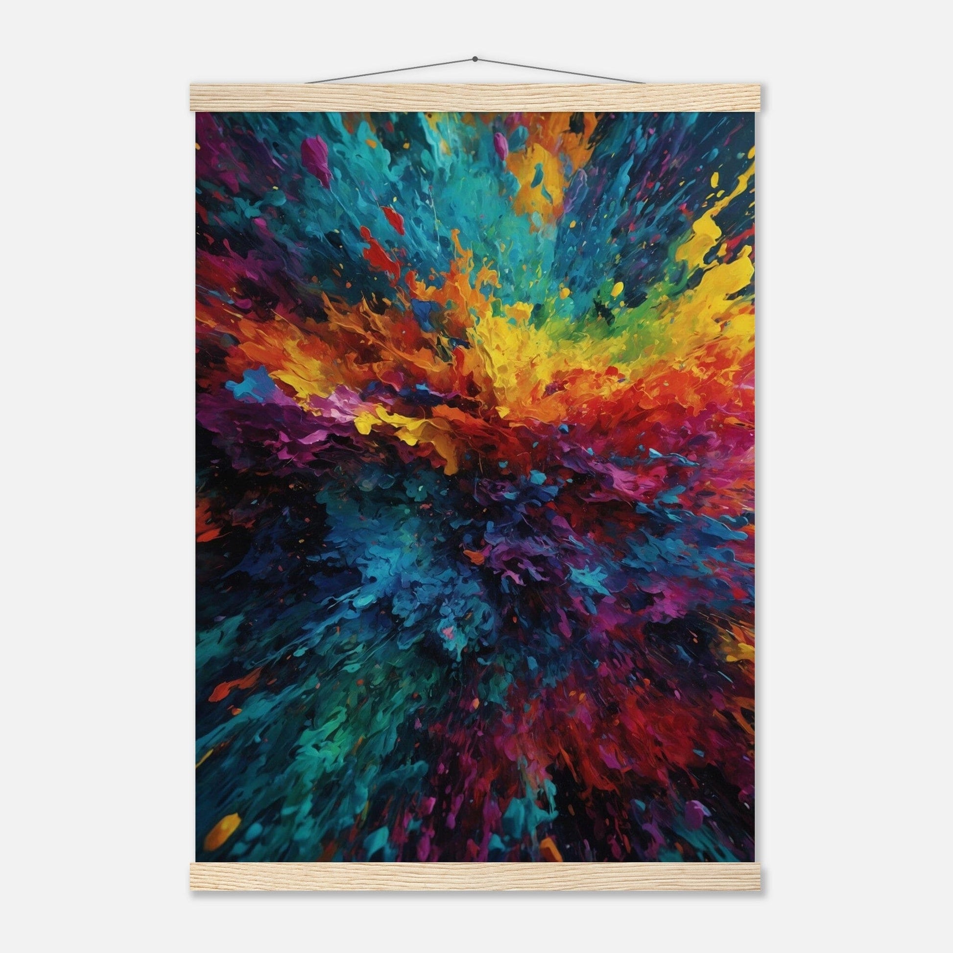 Premium Matte Paper Poster with Hanger - Minimalistische Kunstpräsentation mit Holzhänger Print Material Modern Masterpieces A2 (42 x 59.4 cm) Natural wood wall hanger 