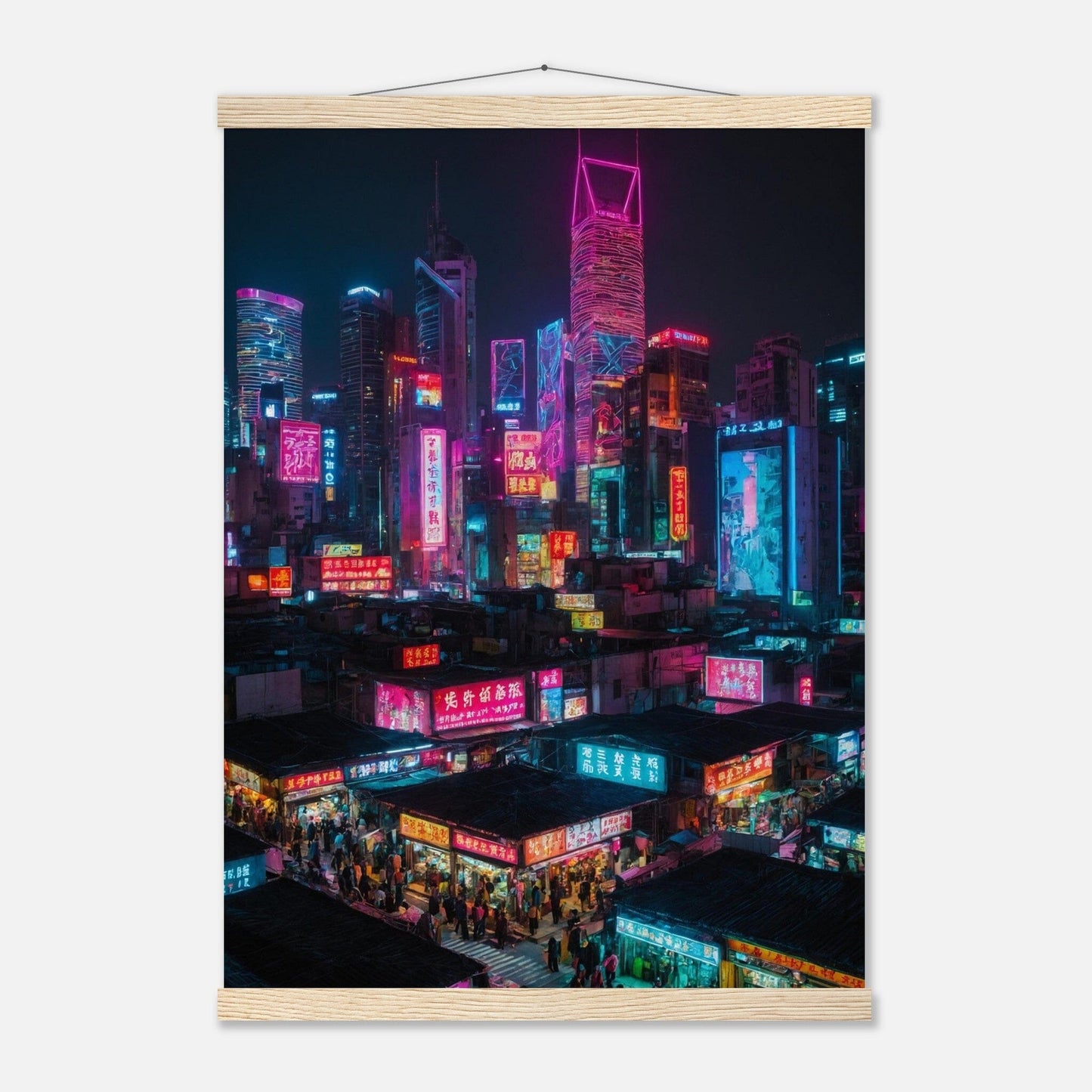 Premium Matte Paper Poster with Hanger - Minimalistische Kunstpräsentation mit Holzhänger Print Material Modern Masterpieces A2 (42 x 59.4 cm) Natural wood wall hanger 