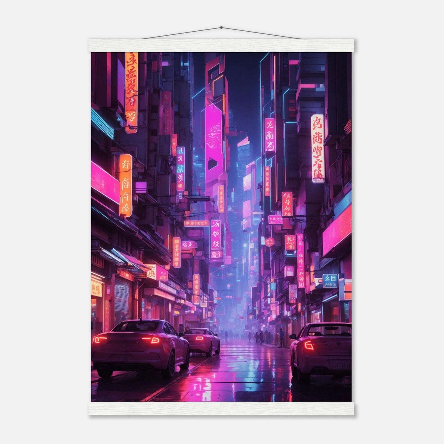 Premium Matte Paper Poster with Hanger - Minimalistische Kunstpräsentation mit Holzhänger Print Material Modern Masterpieces A2 (42 x 59.4 cm) White wall hanger 