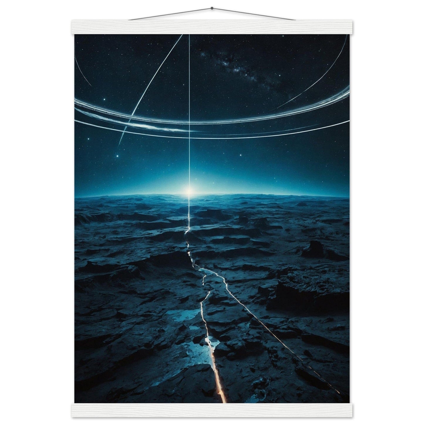 Premium Matte Paper Poster with Hanger - Minimalistische Kunstpräsentation mit Holzhänger Print Material Modern Masterpieces A2 (42 x 59.4 cm) White wall hanger 