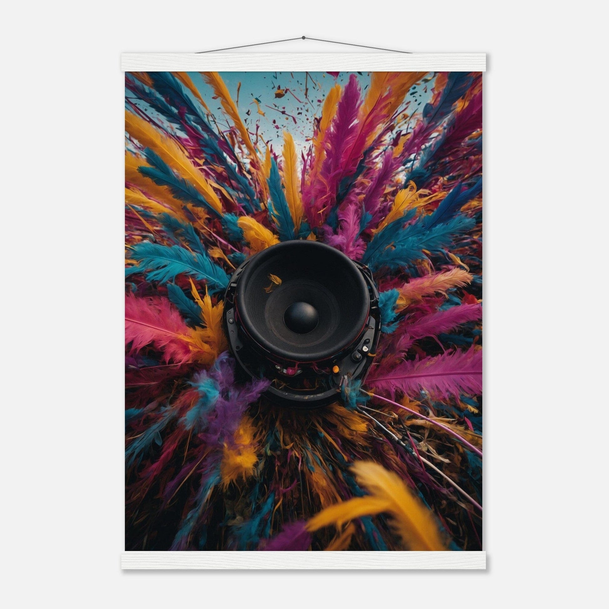 Premium Matte Paper Poster with Hanger - Minimalistische Kunstpräsentation mit Holzhänger Print Material Modern Masterpieces A2 (42 x 59.4 cm) White wall hanger 