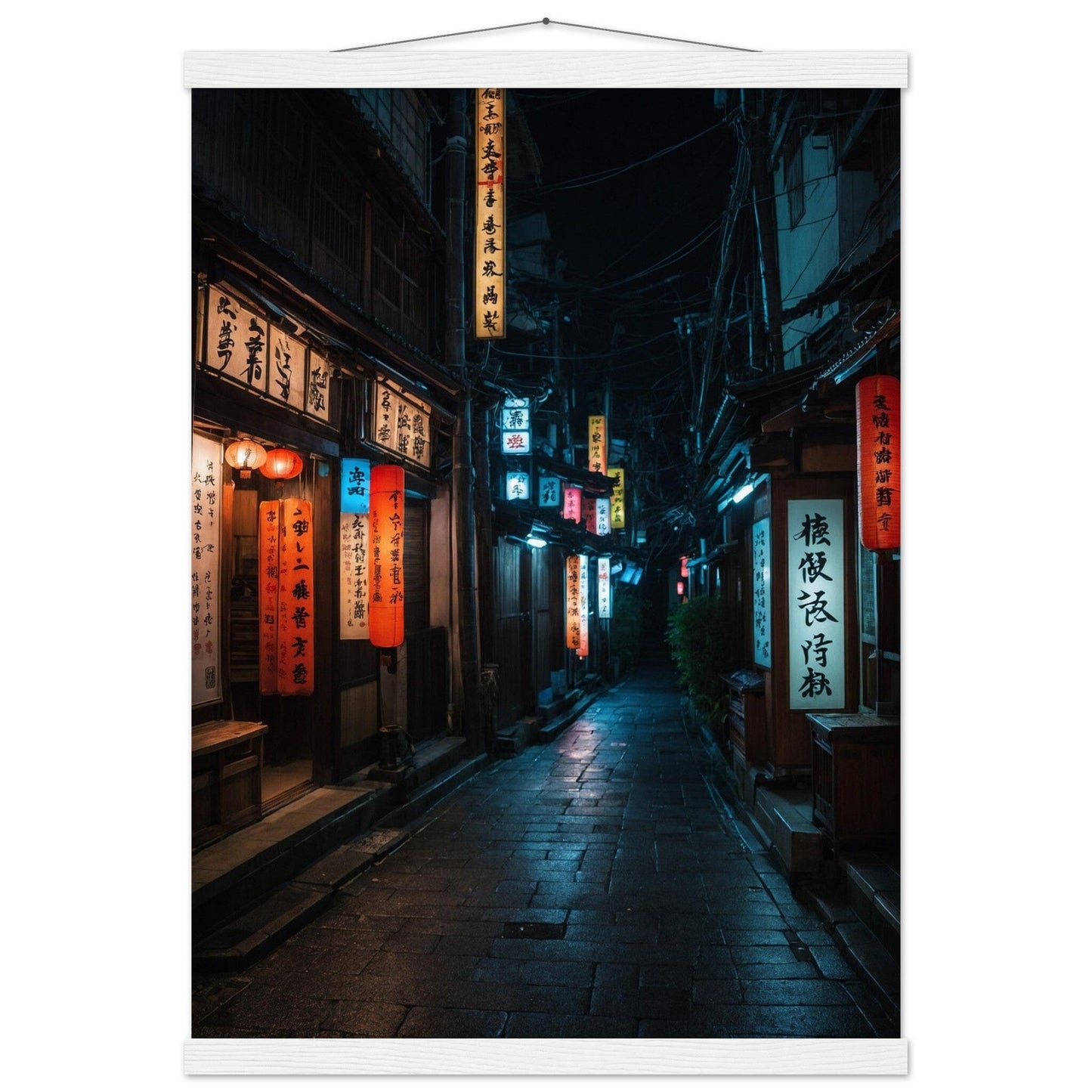 Premium Matte Paper Poster with Hanger - Minimalistische Kunstpräsentation mit Holzhänger Print Material Modern Masterpieces A2 (42 x 59.4 cm) White wall hanger 