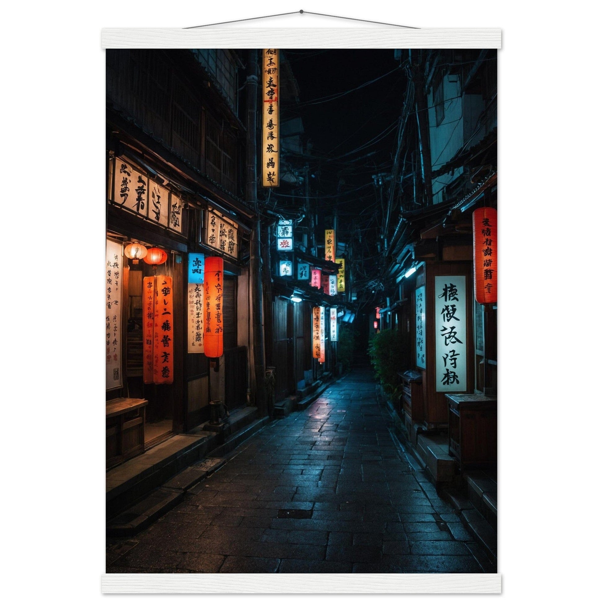 Premium Matte Paper Poster with Hanger - Minimalistische Kunstpräsentation mit Holzhänger Print Material Modern Masterpieces A2 (42 x 59.4 cm) White wall hanger 