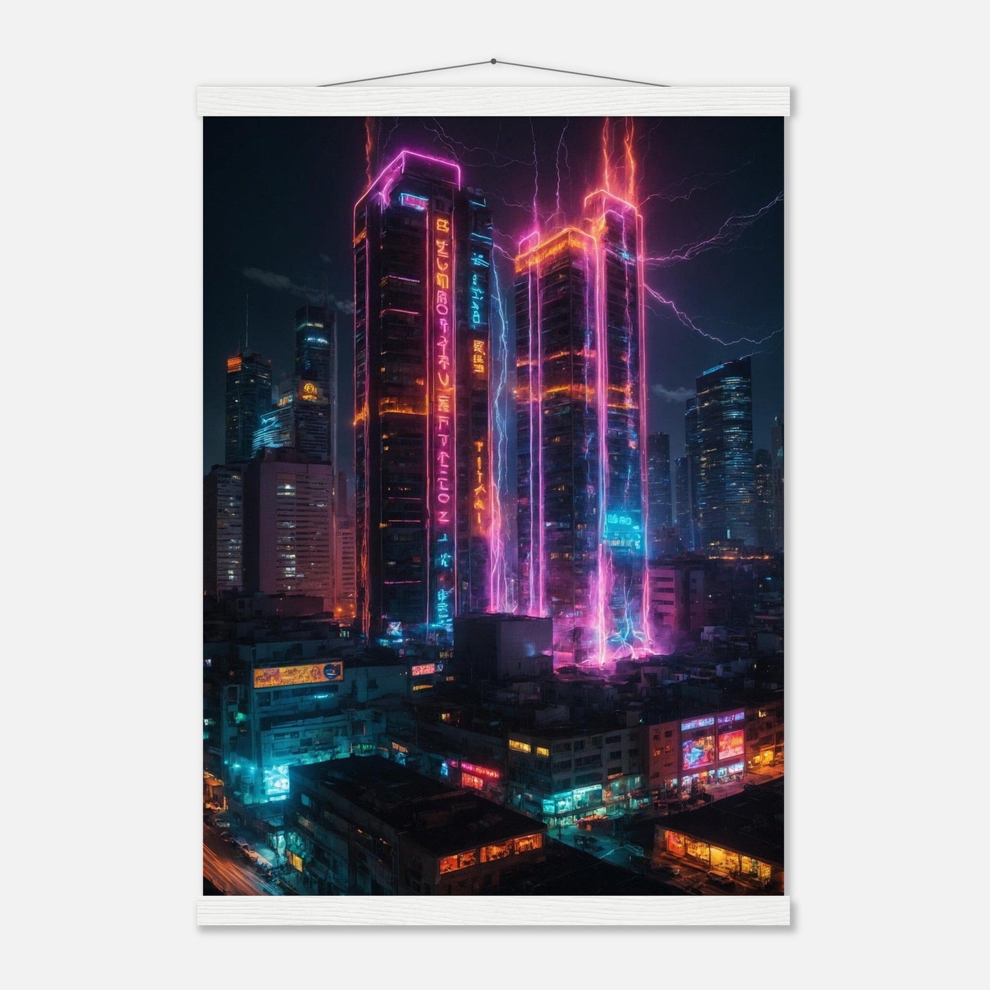 Premium Matte Paper Poster with Hanger - Minimalistische Kunstpräsentation mit Holzhänger Print Material Modern Masterpieces A2 (42 x 59.4 cm) White wall hanger 