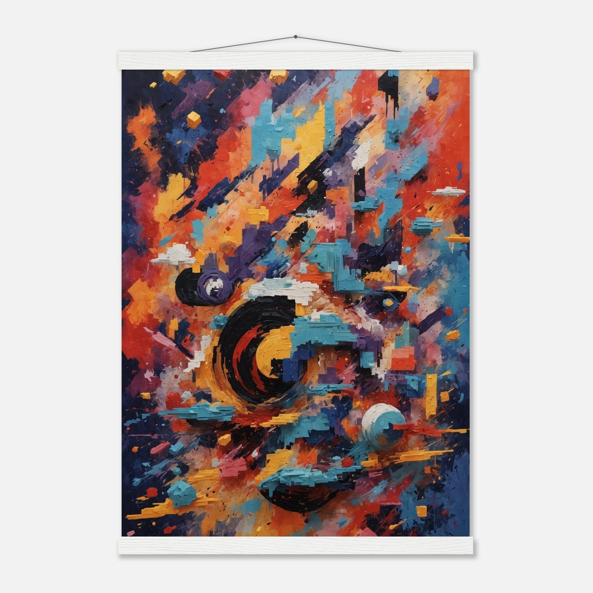 Premium Matte Paper Poster with Hanger - Minimalistische Kunstpräsentation mit Holzhänger Print Material Modern Masterpieces A2 (42 x 59.4 cm) White wall hanger 
