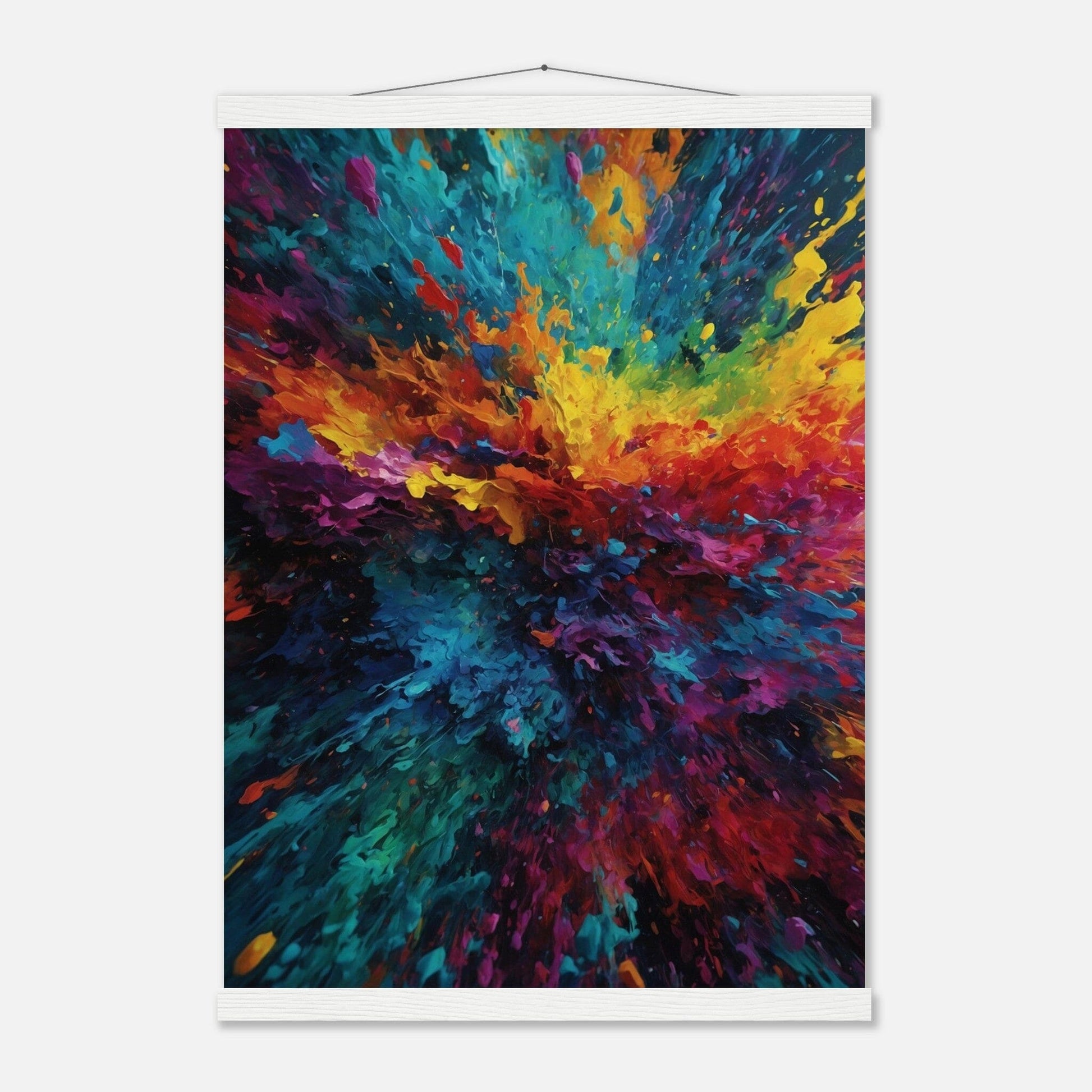 Premium Matte Paper Poster with Hanger - Minimalistische Kunstpräsentation mit Holzhänger Print Material Modern Masterpieces A2 (42 x 59.4 cm) White wall hanger 