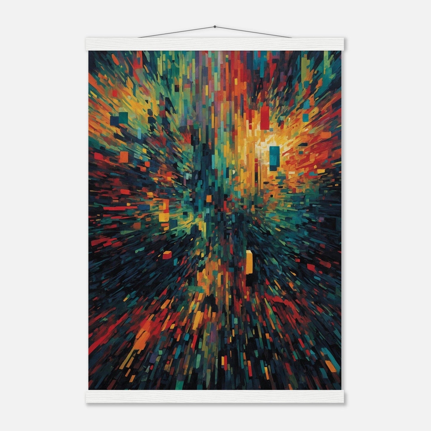 Premium Matte Paper Poster with Hanger - Minimalistische Kunstpräsentation mit Holzhänger Print Material Modern Masterpieces A2 (42 x 59.4 cm) White wall hanger 
