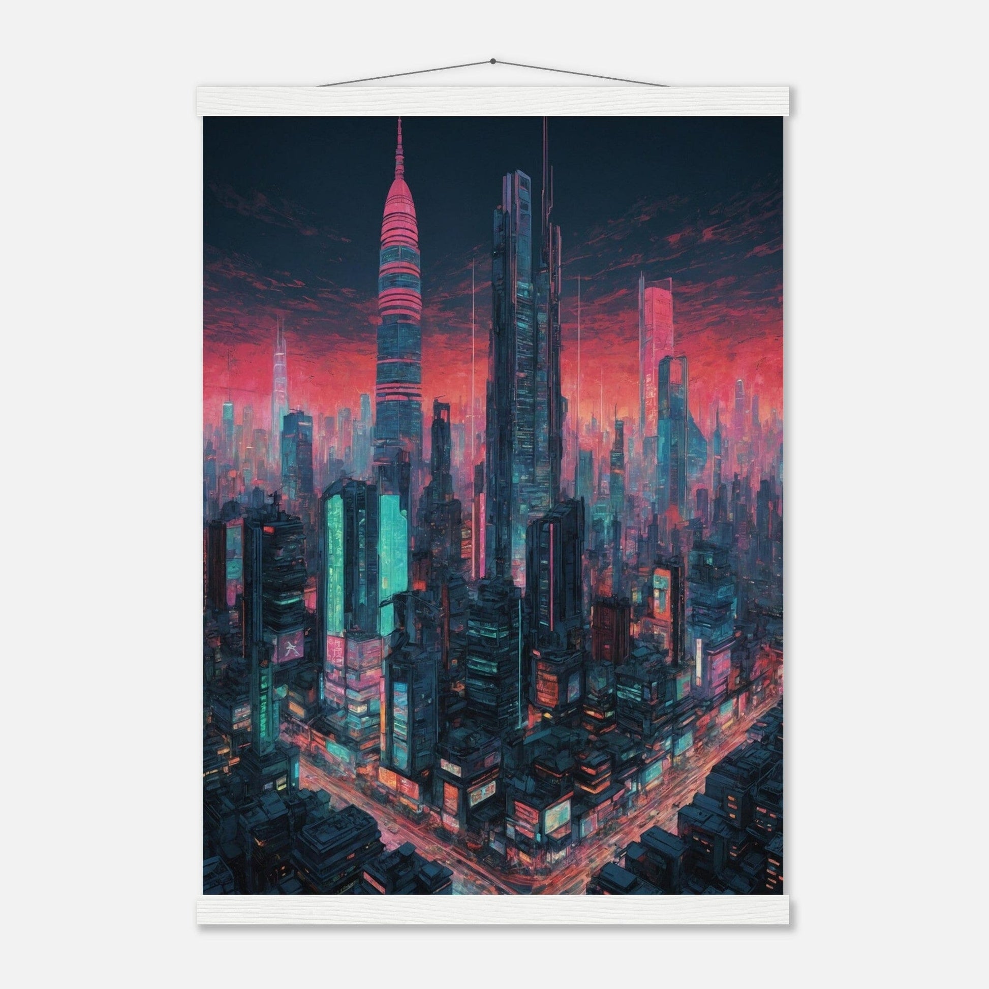Premium Matte Paper Poster with Hanger - Minimalistische Kunstpräsentation mit Holzhänger Print Material Modern Masterpieces A2 (42 x 59.4 cm) White wall hanger 